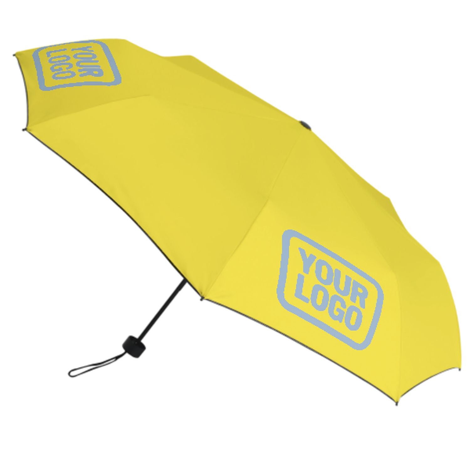 Maßgeschneidertes Blassgelb Hellblau Automatik-Regenschirm