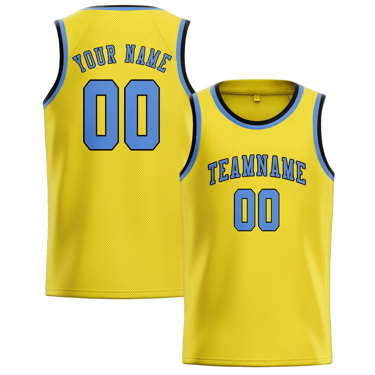 Benutzerdefiniertes Professionelles Blassgelb Hellblau Basketballtrikot