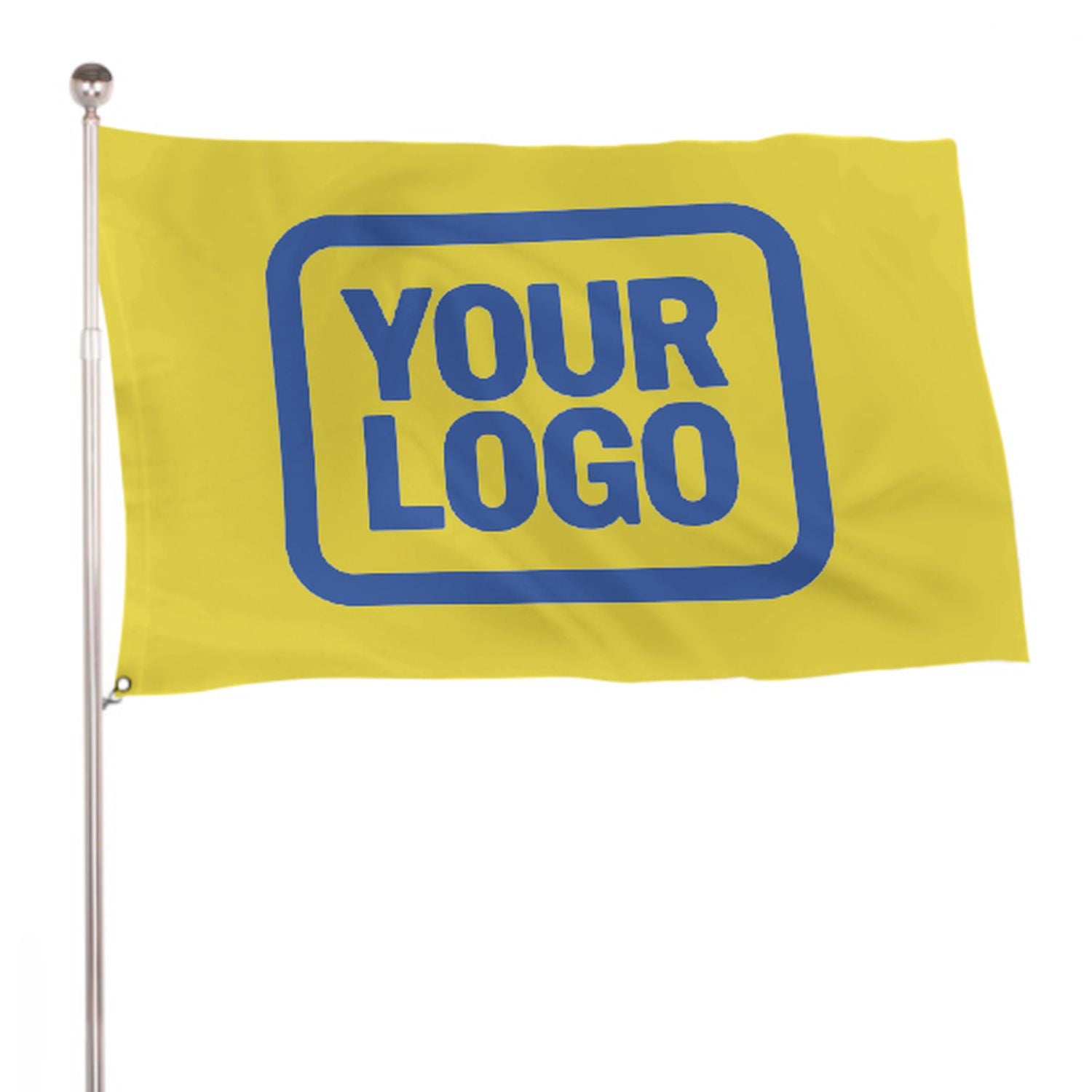 Maßgeschneidertes Blassgelb Himmelblau Flagge