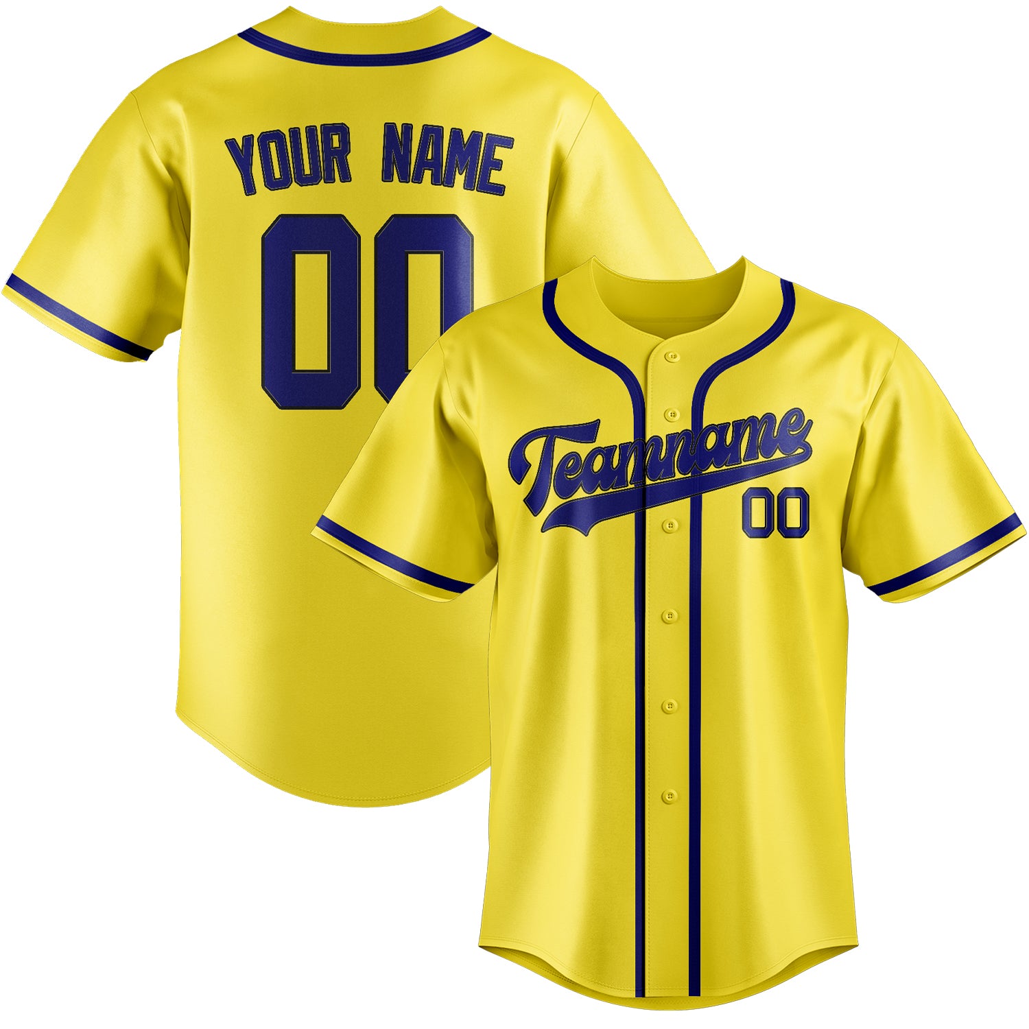 Benutzerdefiniertes Professionelles Blassgelb Himmelblau Baseballtrikot