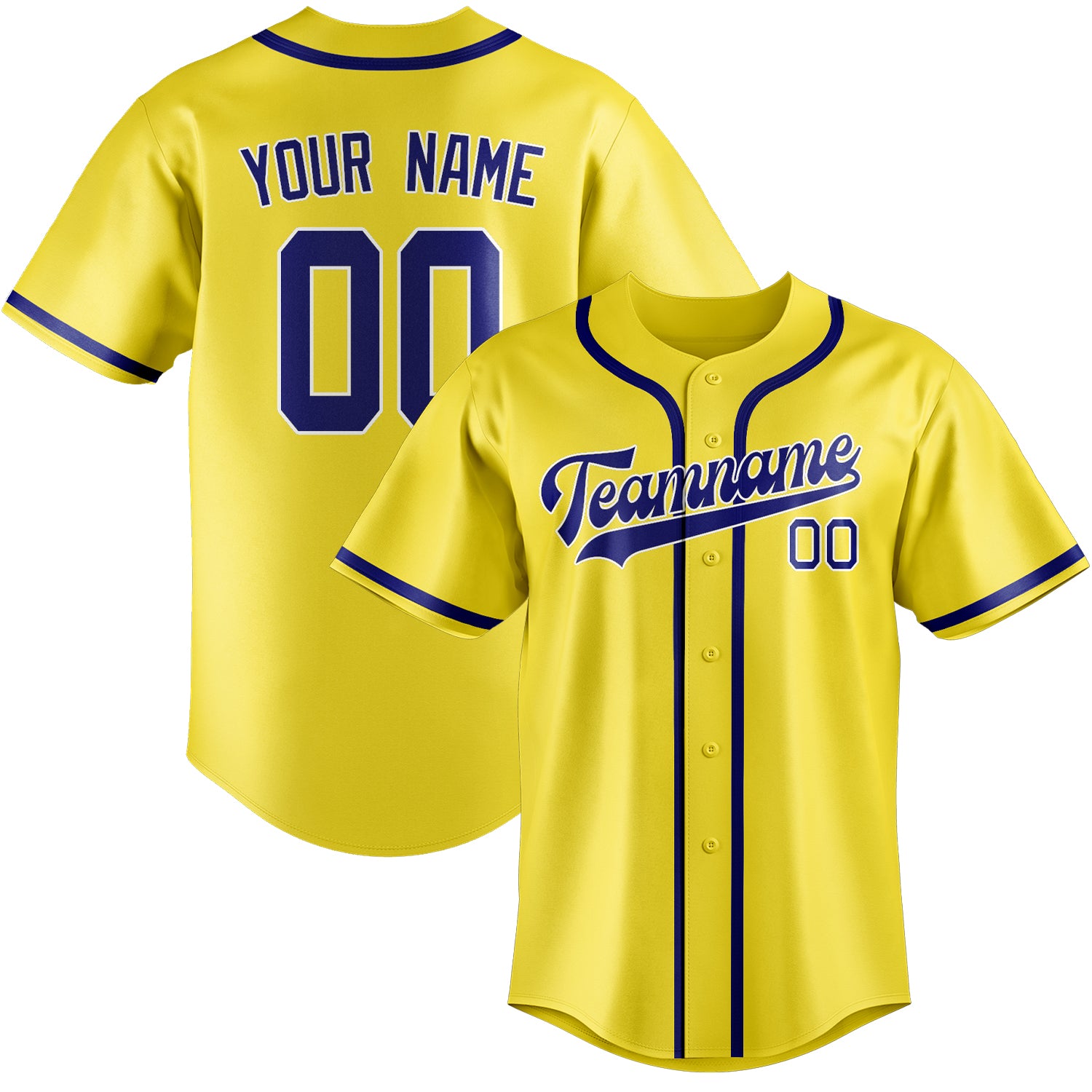 Benutzerdefiniertes Professionelles Blassgelb Himmelblau Baseballtrikot