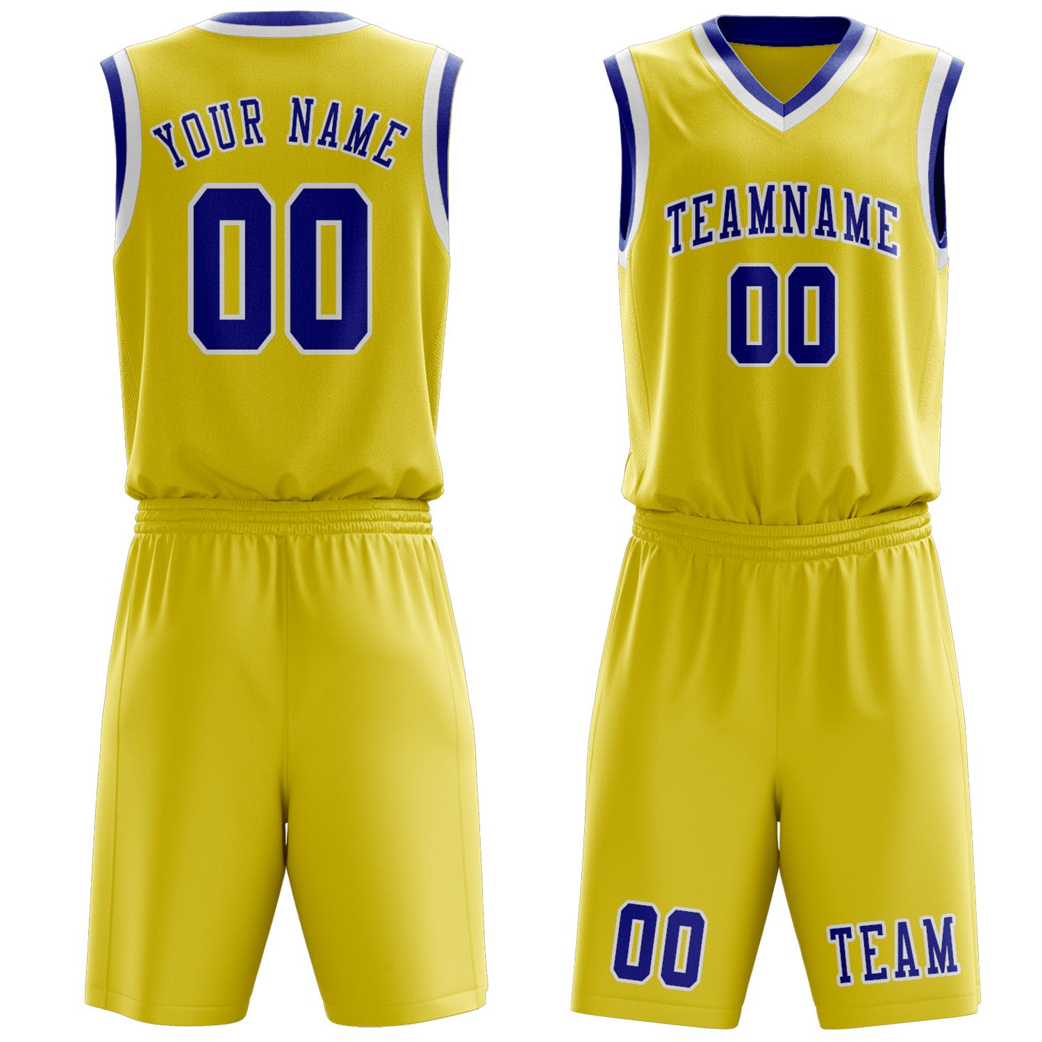 Benutzerdefiniertes Professionelles Blassgelb Himmelblau Basketballtrikot-Set