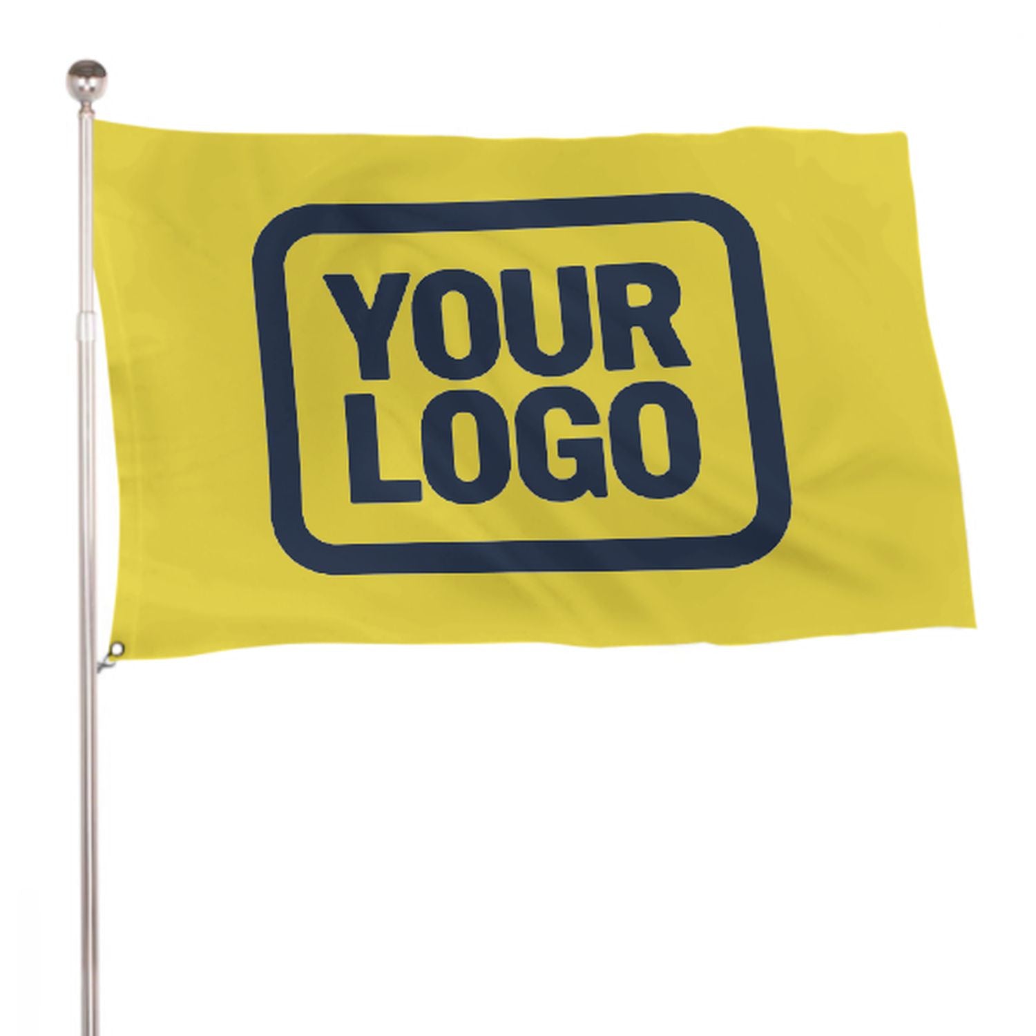 Maßgeschneidertes Blassgelb Marineblau Flagge