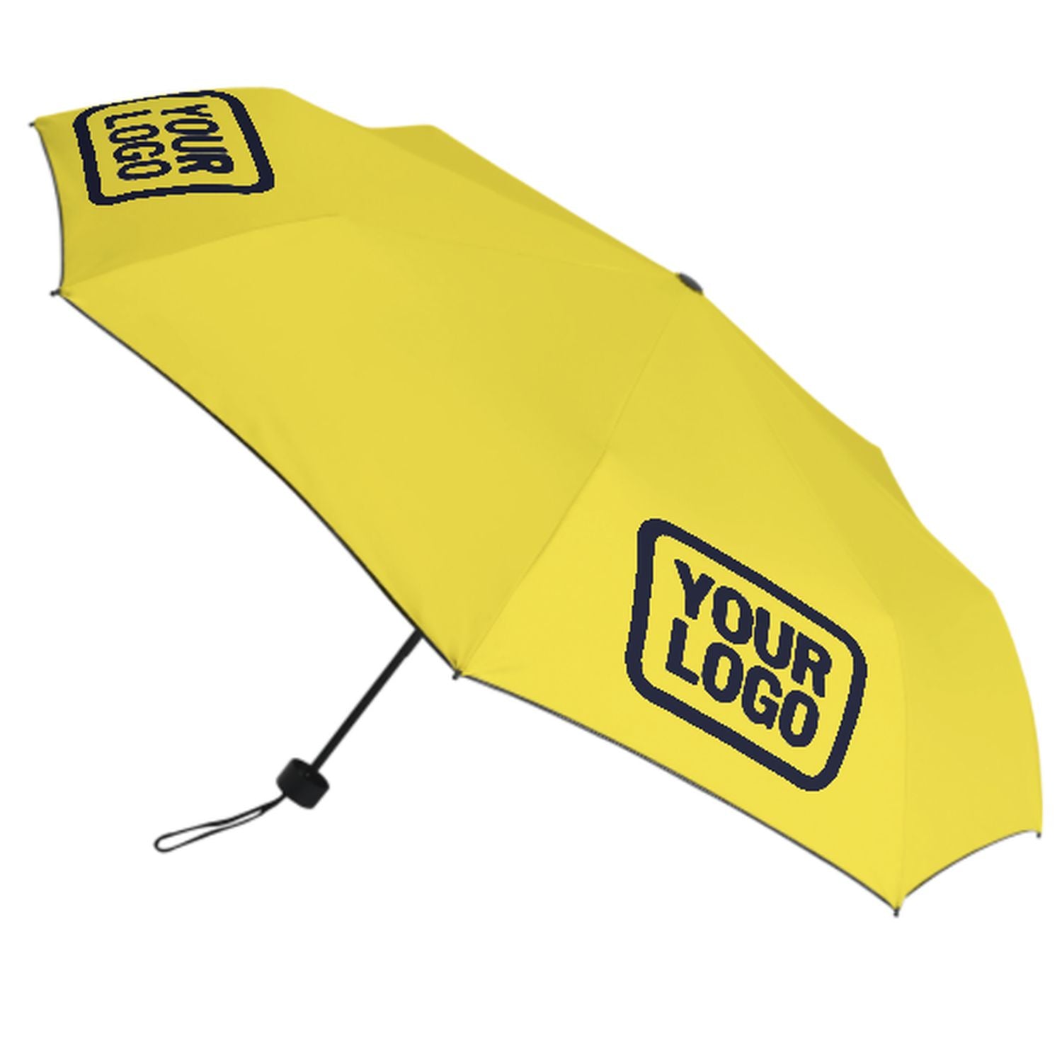 Maßgeschneidertes Blassgelb Stahlblau Automatik-Regenschirm