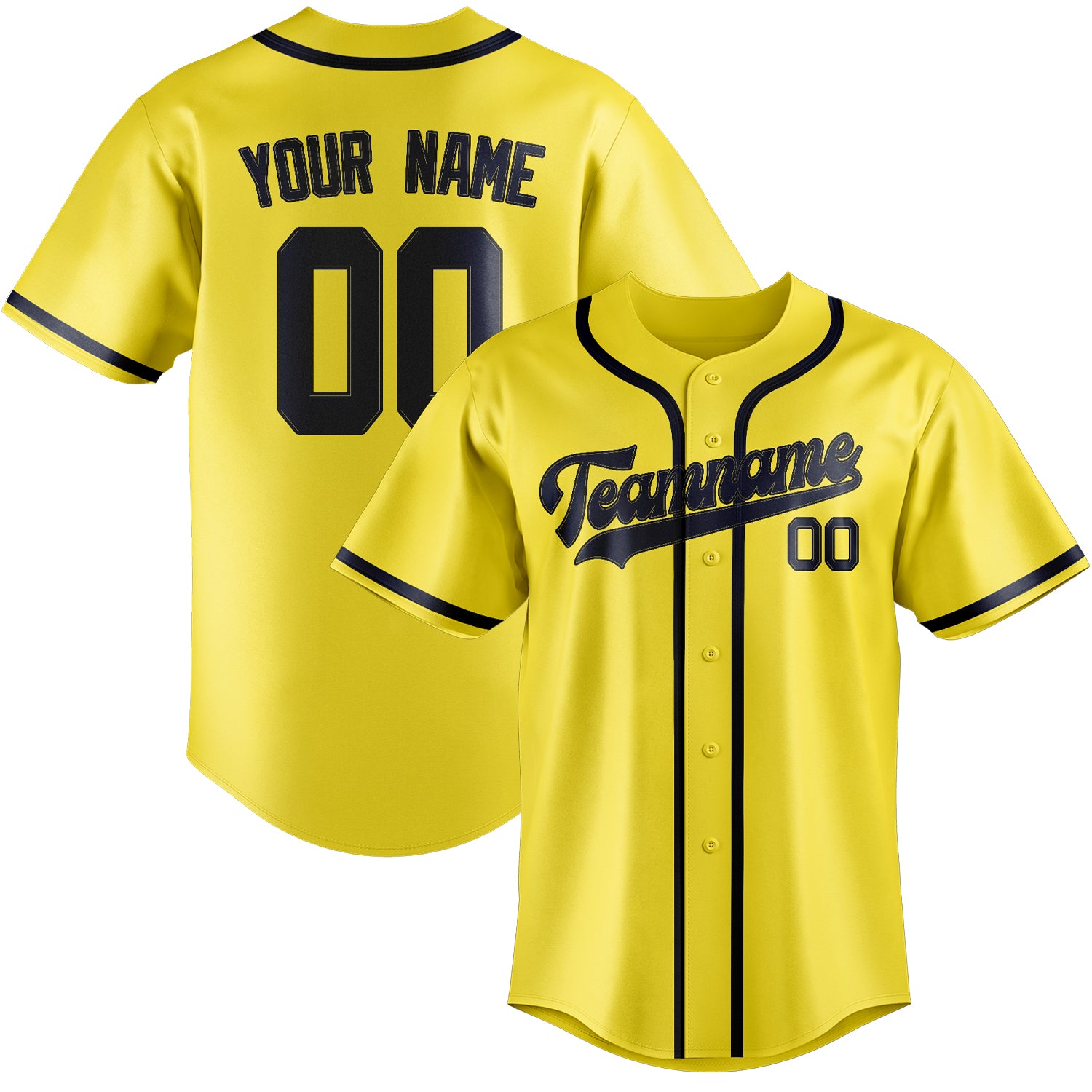 Benutzerdefiniertes Professionelles Blassgelb Stahlblau Baseballtrikot