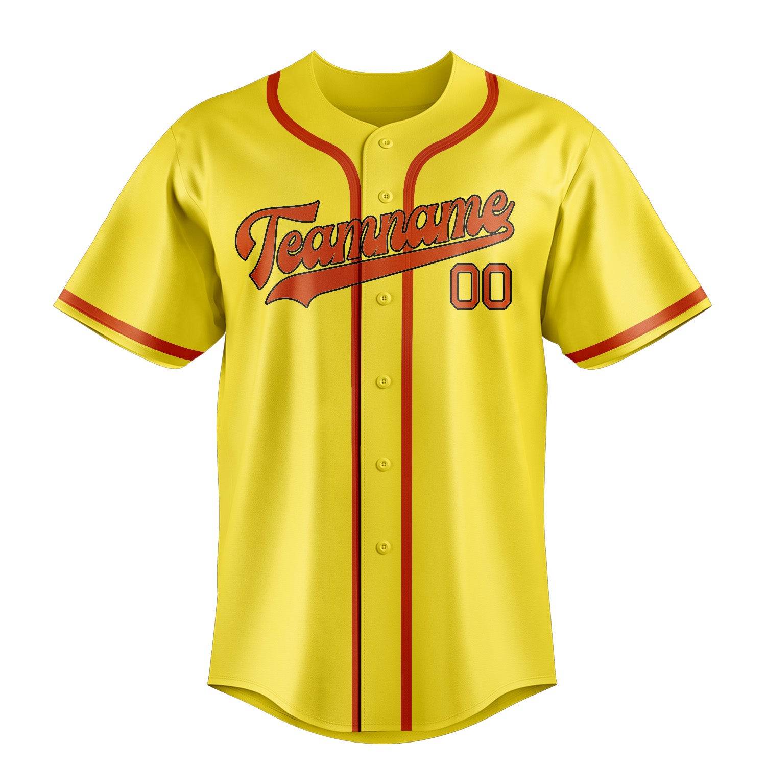 Benutzerdefiniertes Professionelles Blassgelb Orangerot Baseballtrikot