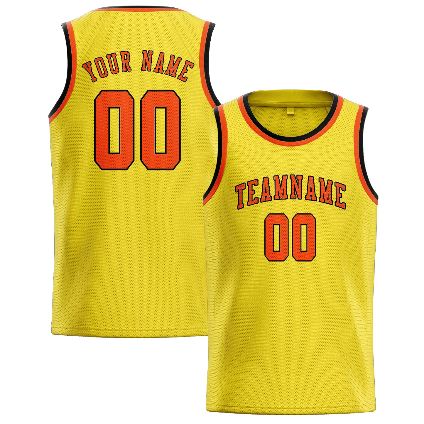 Benutzerdefiniertes Professionelles Blassgelb Orangerot Basketballtrikot