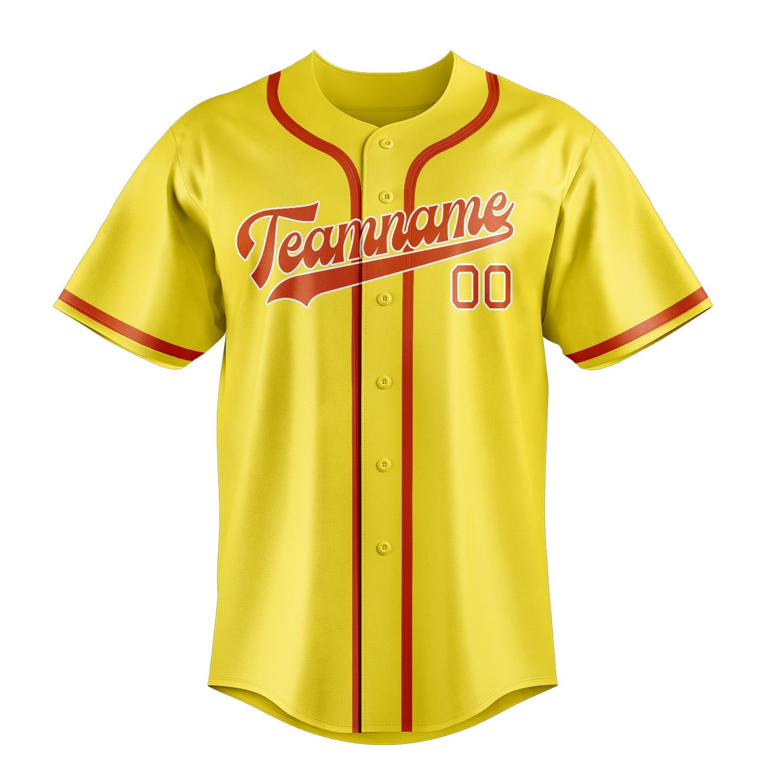 Benutzerdefiniertes Professionelles Blassgelb Orangerot Baseballtrikot