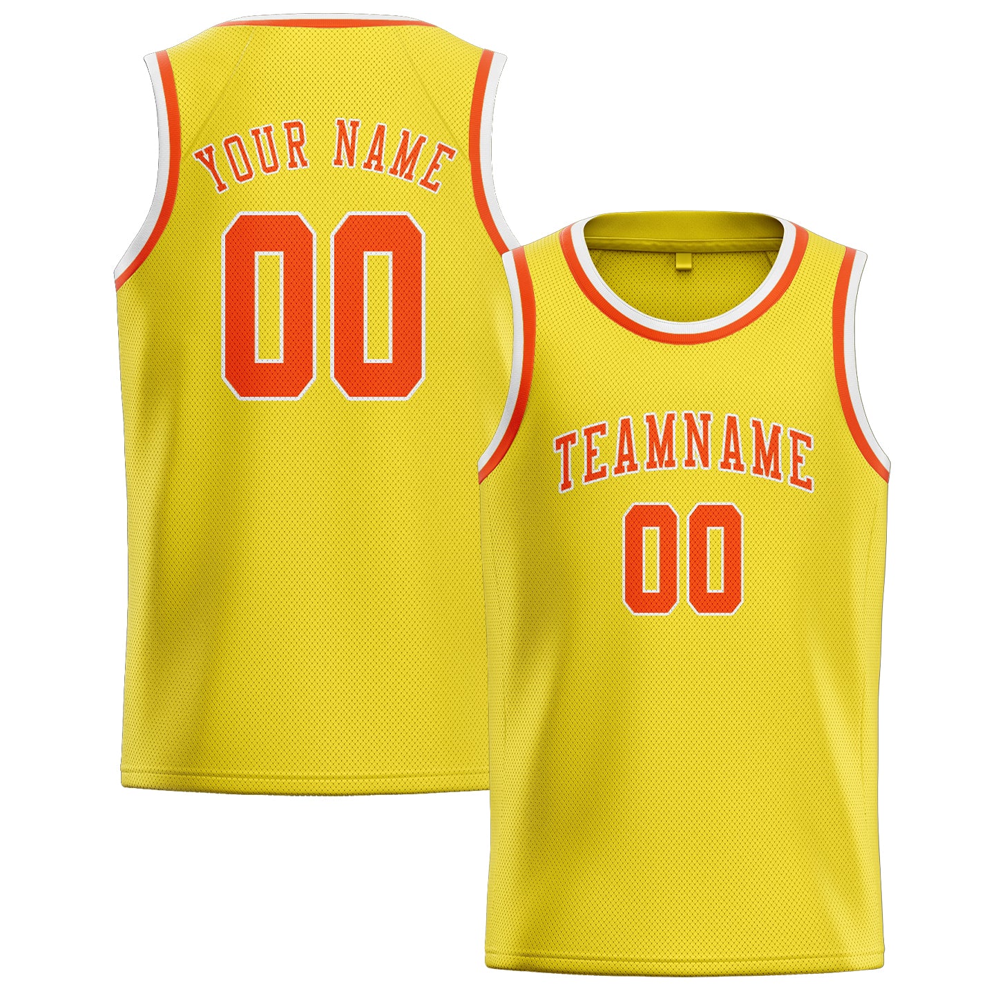 Benutzerdefiniertes Professionelles Blassgelb Orangerot Basketballtrikot