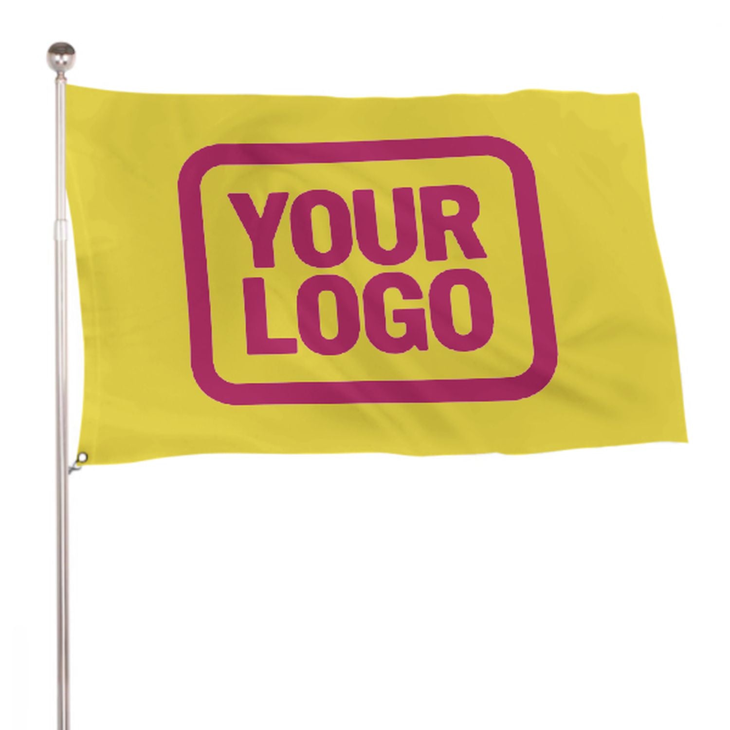 Maßgeschneidertes Blassgelb Rosarot Flagge