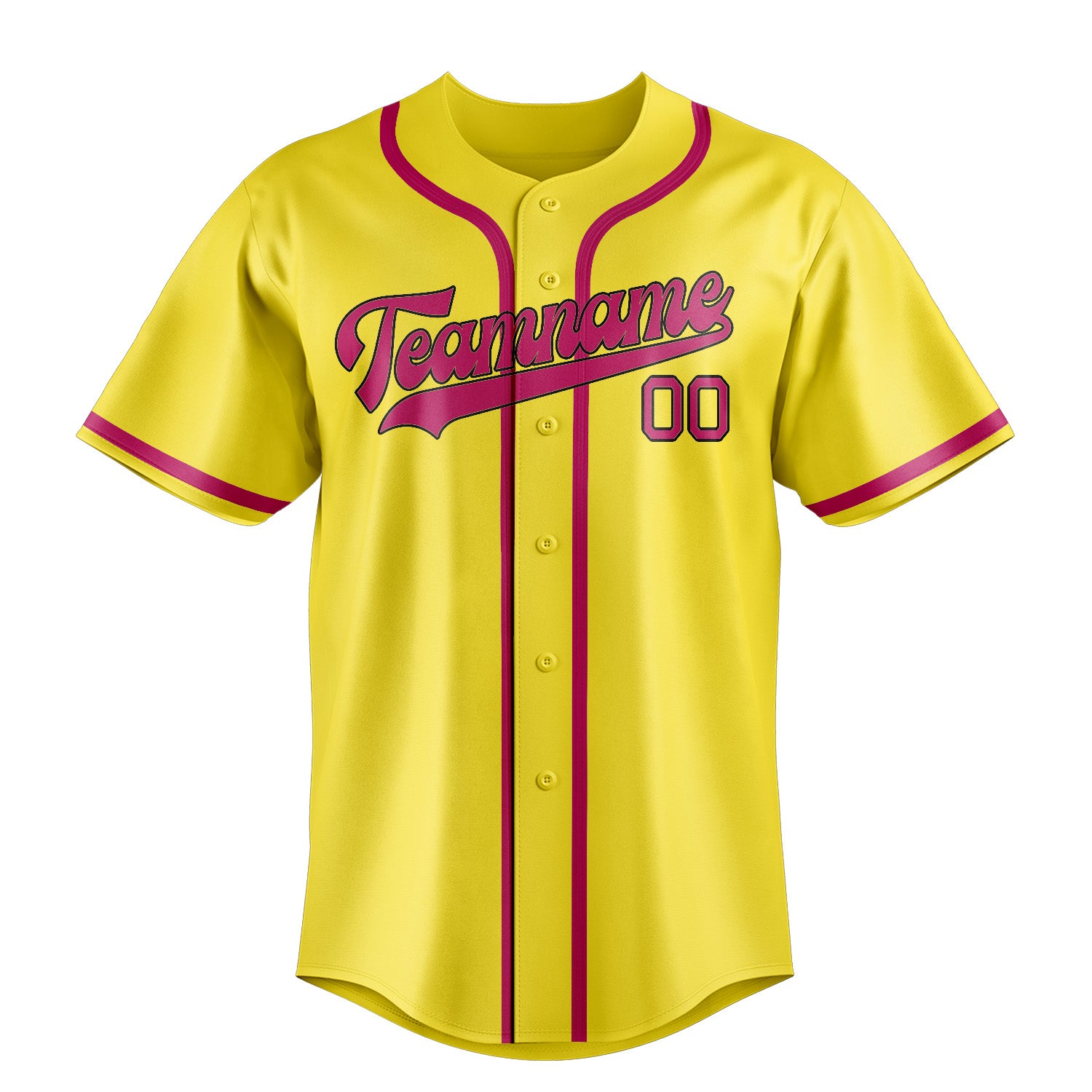 Benutzerdefiniertes Professionelles Blassgelb Rosarot Baseballtrikot