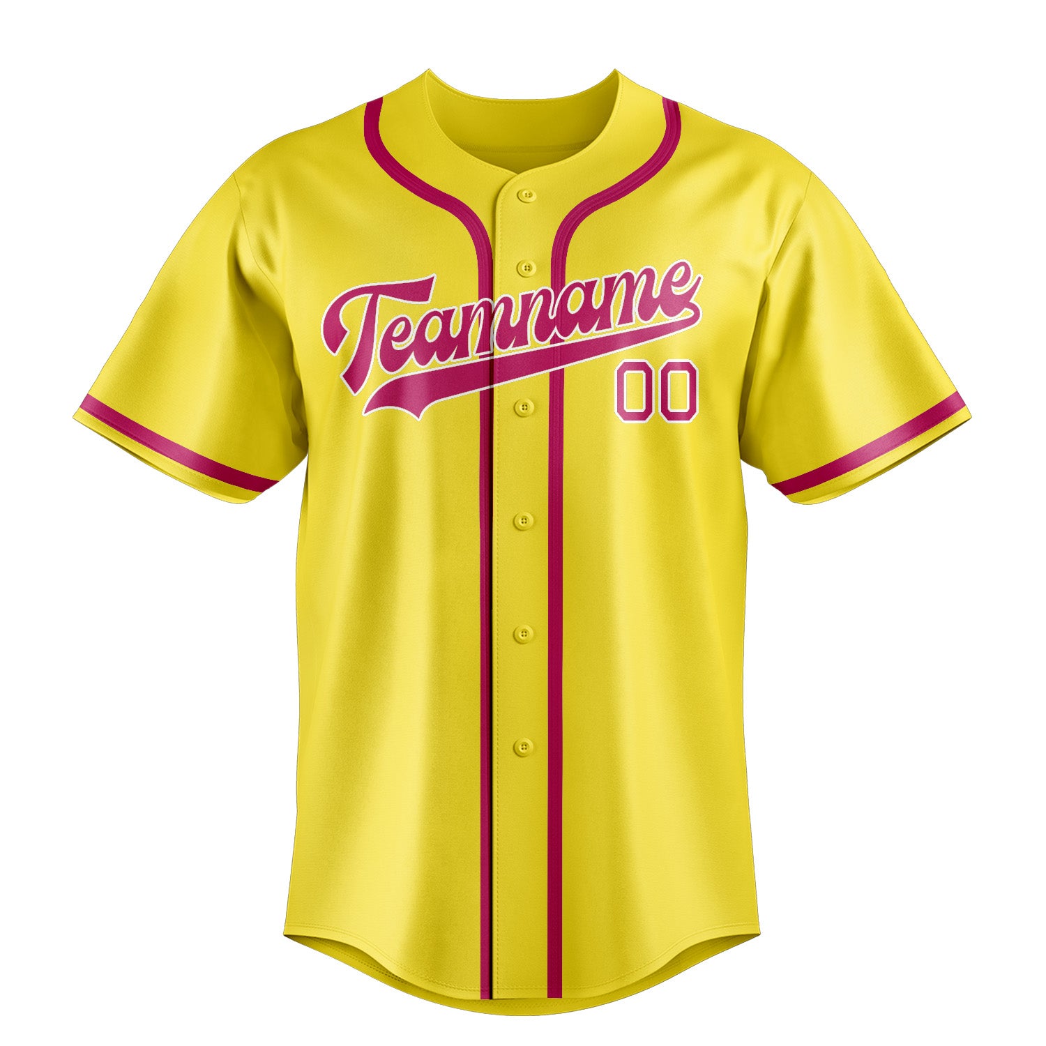 Benutzerdefiniertes Professionelles Blassgelb Rosarot Baseballtrikot