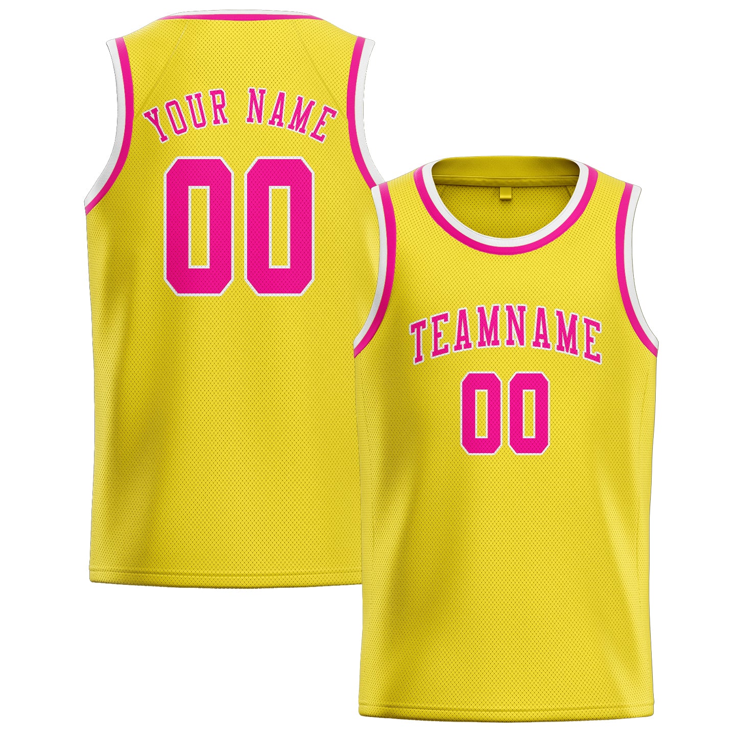 Benutzerdefiniertes Professionelles Blassgelb Rosarot Basketballtrikot