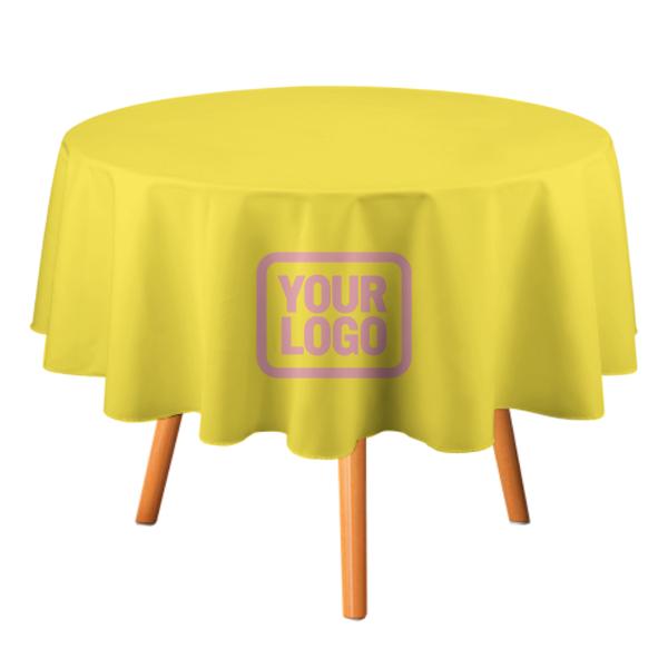 Maßgeschneidertes Blassgelb Rosa Runde Tischdecke