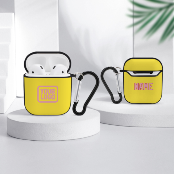 Maßgeschneidertes Blassgelb Rosa AirPods-Hülle