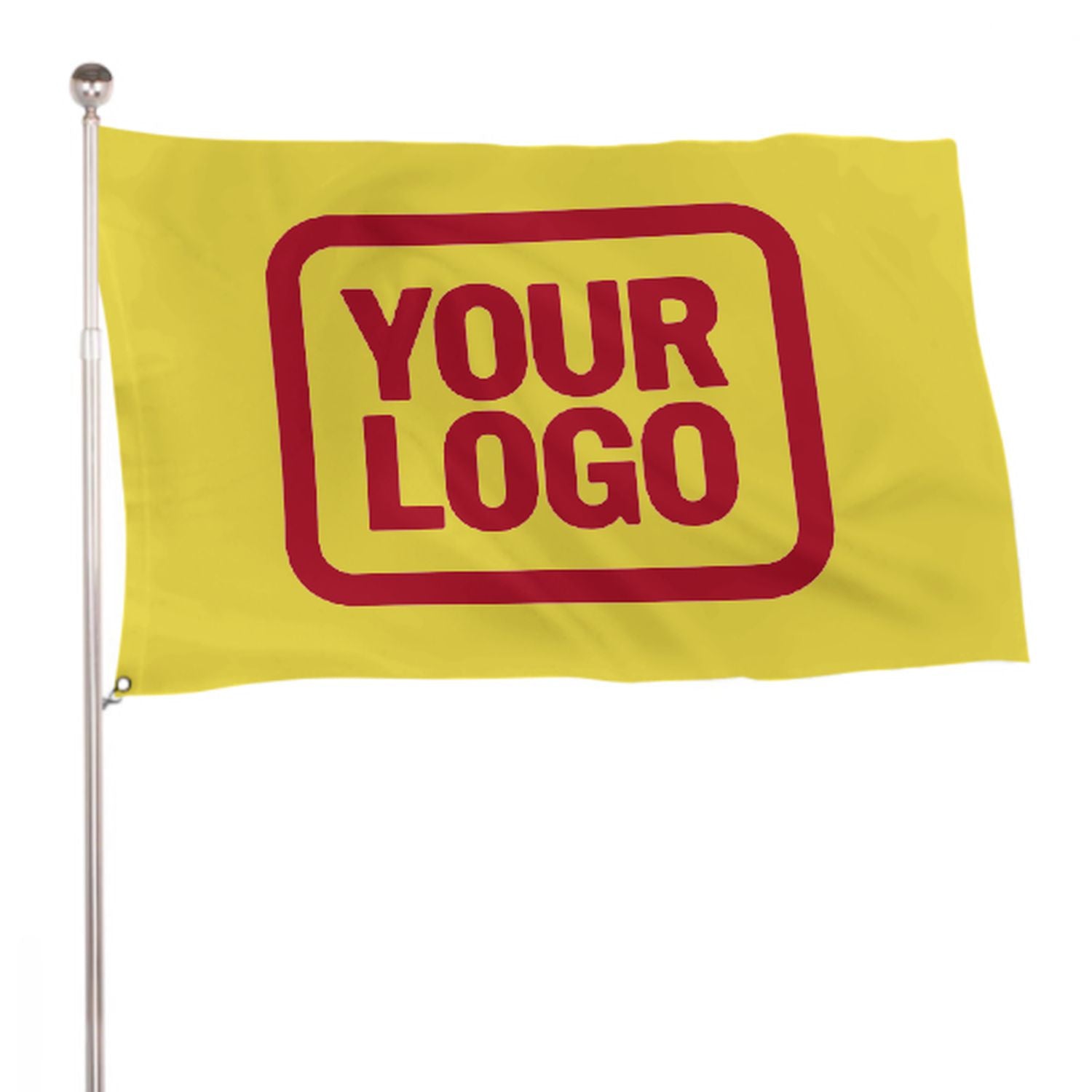 Maßgeschneidertes Blassgelb Rot Flagge