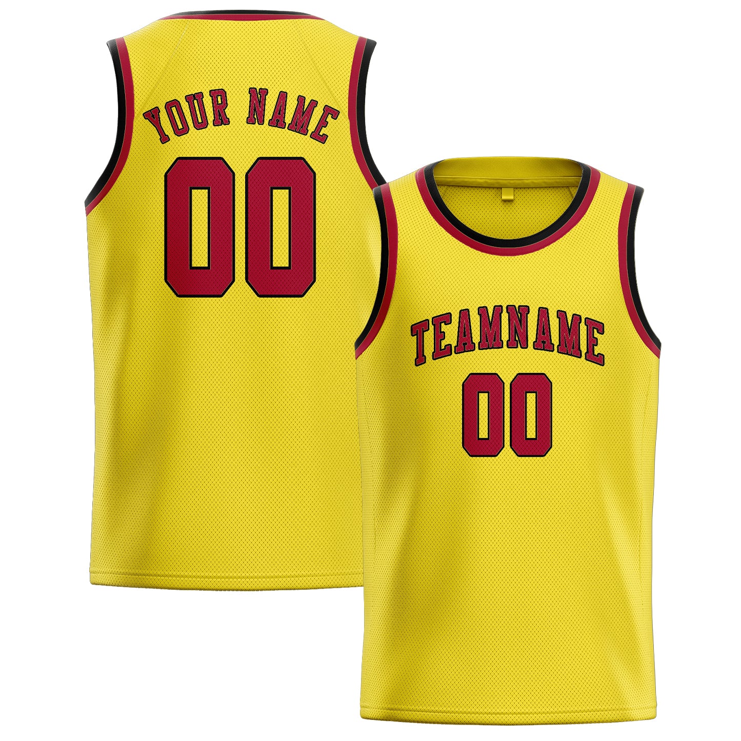 Benutzerdefiniertes Professionelles Blassgelb Rot Basketballtrikot