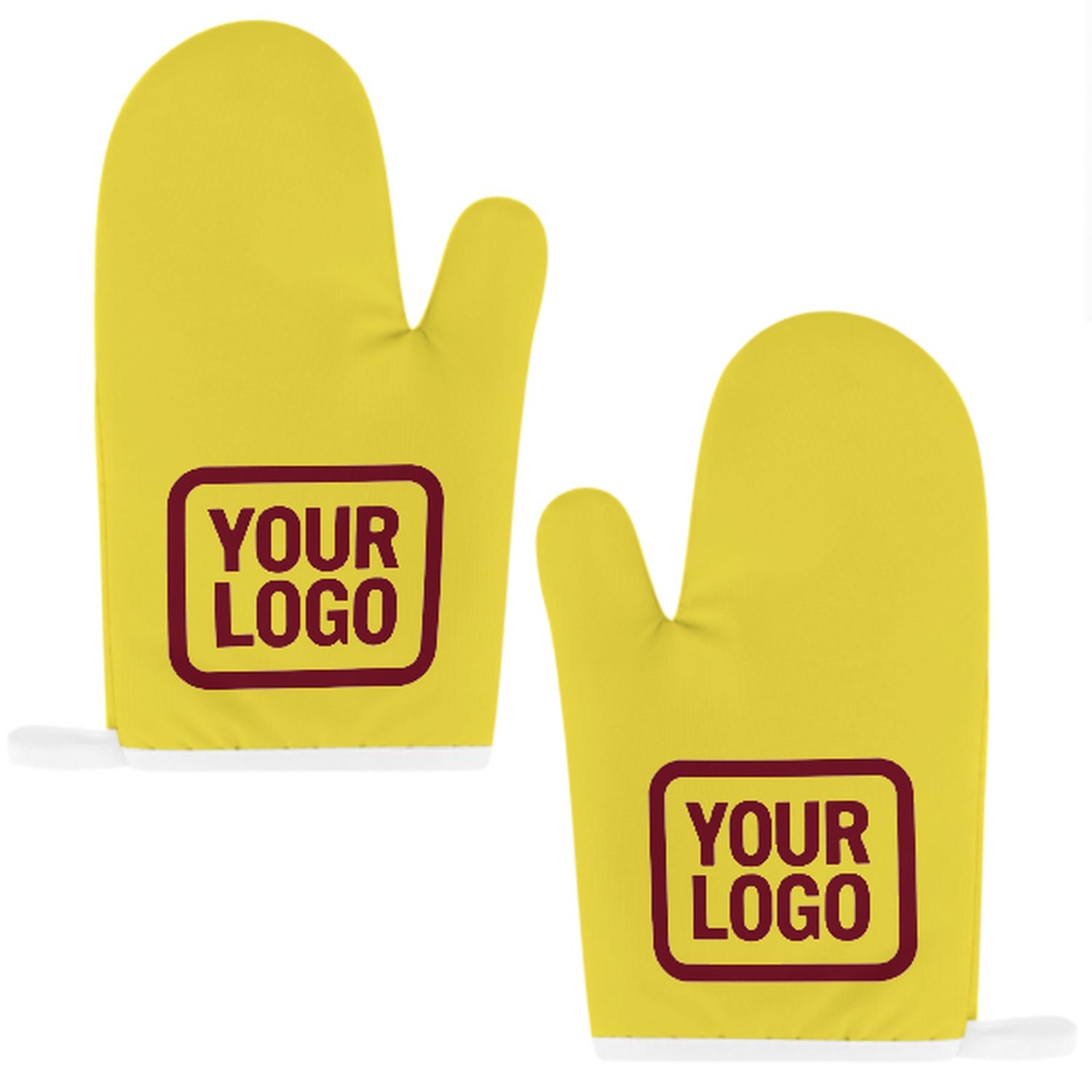 Maßgeschneidertes Blassgelb  Karmesinrot Topfhandschuh Set – 2-teilig