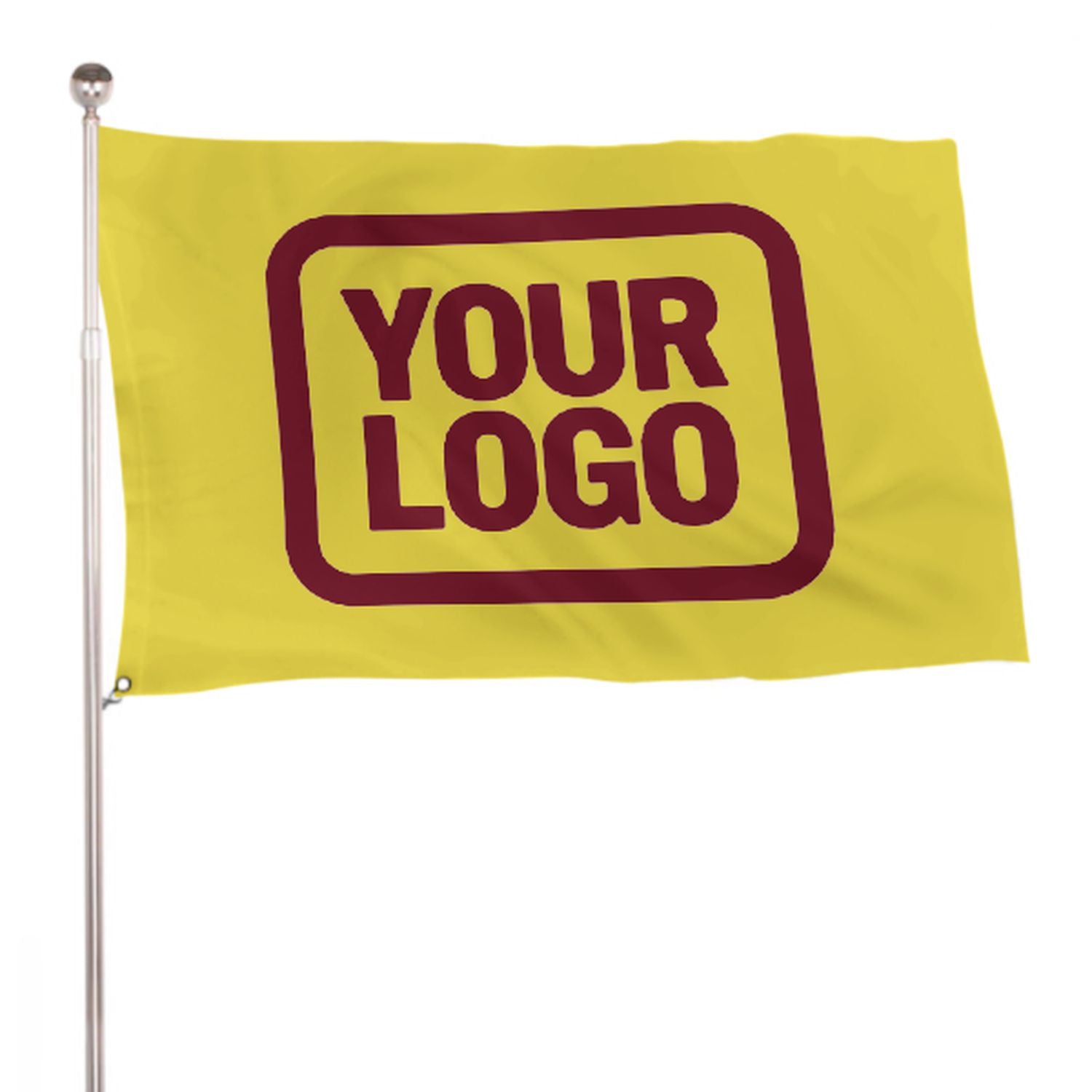 Maßgeschneidertes Blassgelb Karmesinrot Flagge