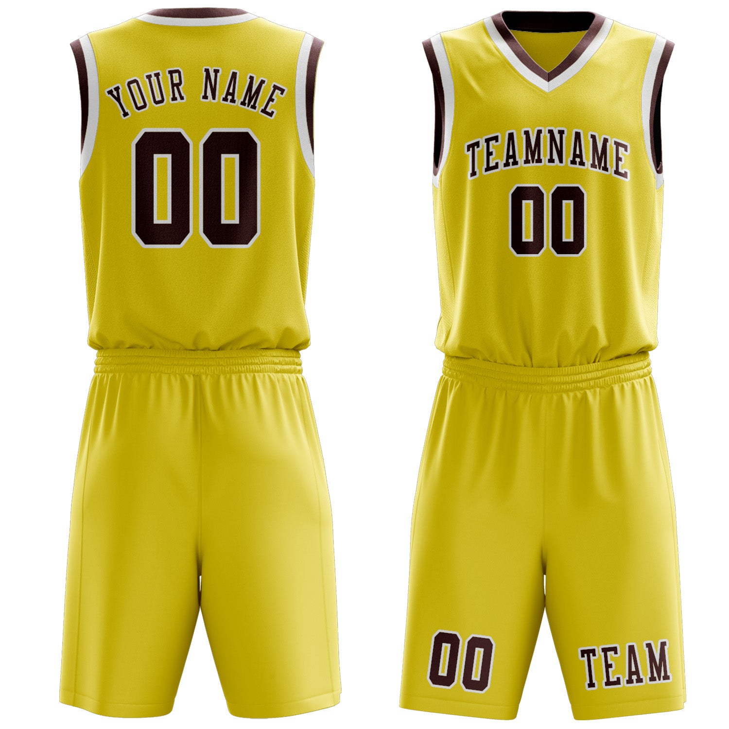 Benutzerdefiniertes Professionelles Blassgelb Karmesinrot Basketballtrikot-Set