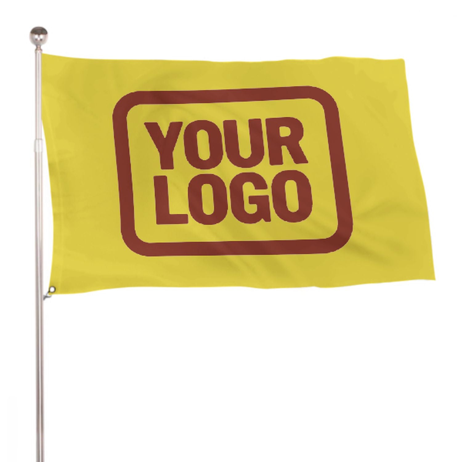Maßgeschneidertes Blassgelb Korallenrot Flagge