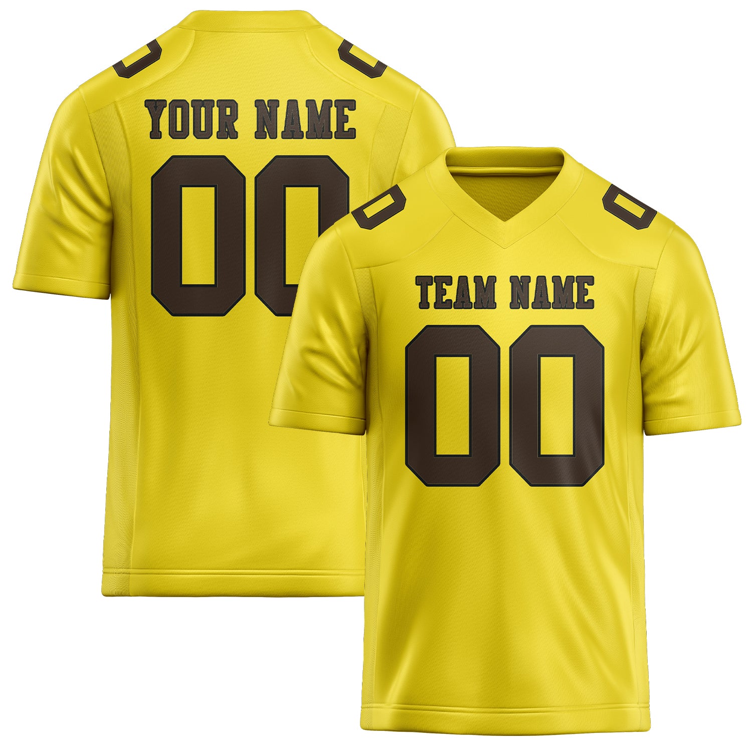 Maglia da rugby professionale personalizzata giallo pallido marrone