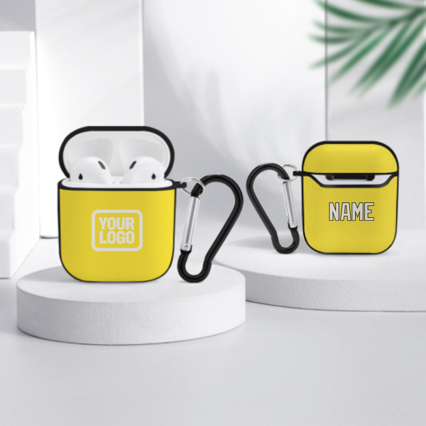 Maßgeschneidertes Blassgelb Beige AirPods-Hülle