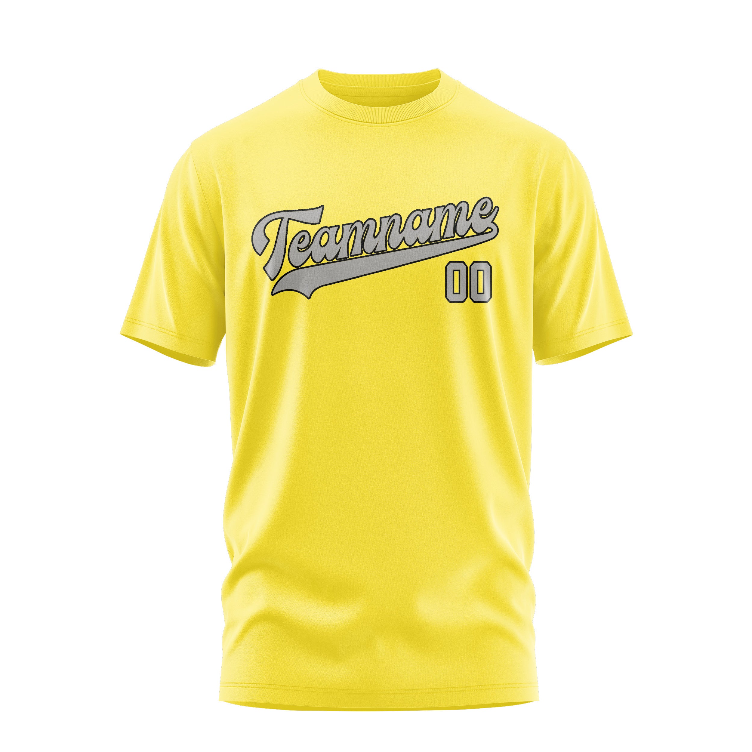 T-shirt grigia giallo pallido su misura