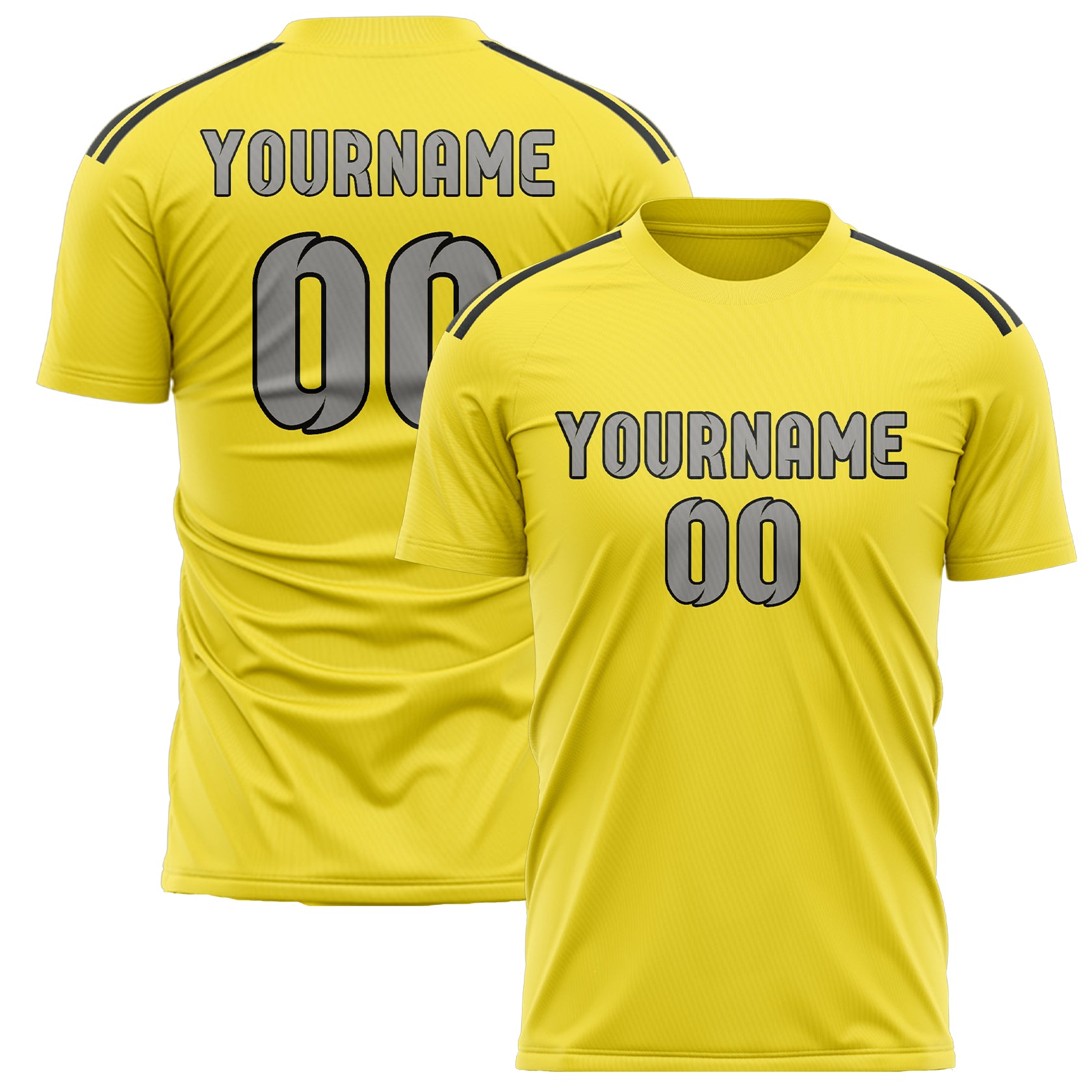 Benutzerdefiniertes Professionelles Blassgelb Grau Fußballtrikot