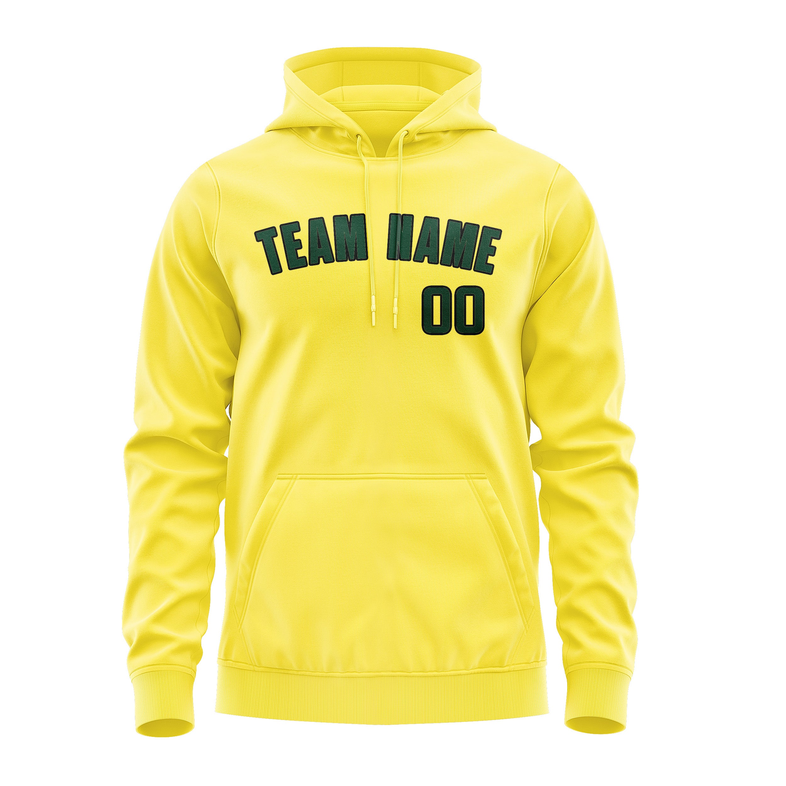 Maßgeschneidertes Blassgelb Moosgrün Hoodie