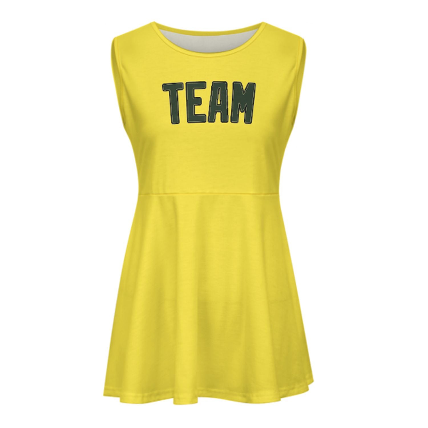 Maßgeschneidertes Blassgelb Tannengrün Cheerleader-Kleid