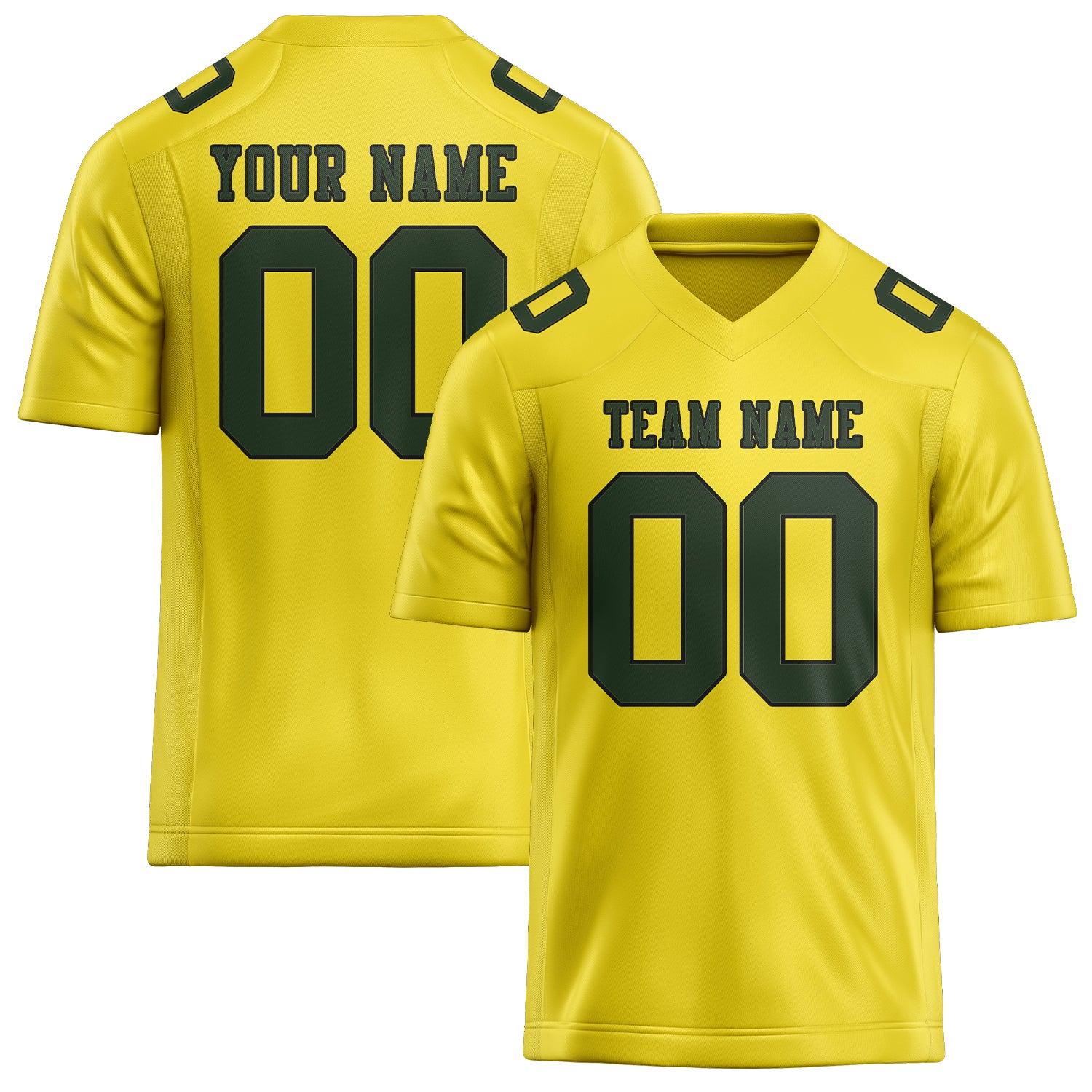 Maglia da rugby professionale verde abete giallo pallido realizzata su misura