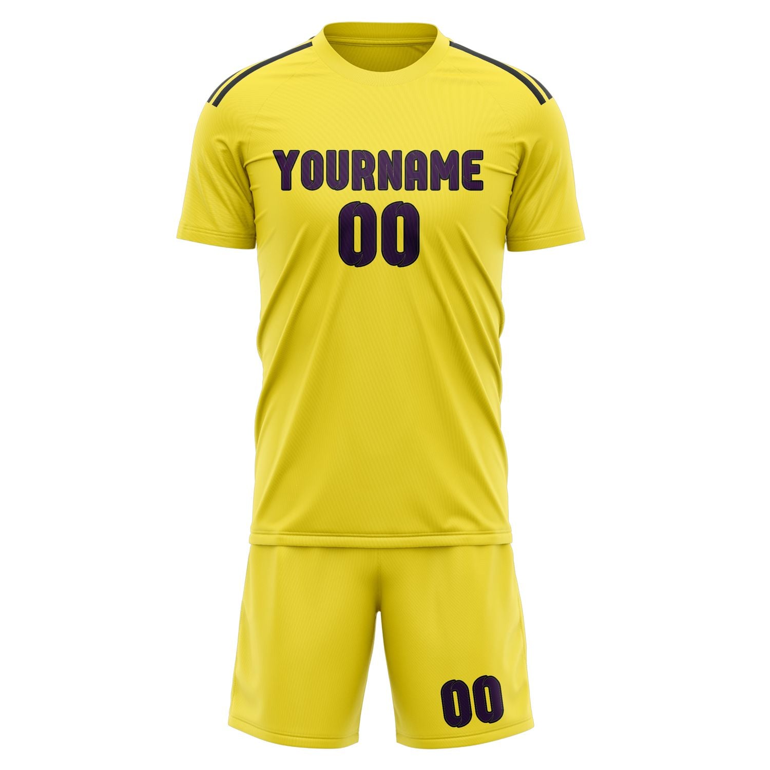 Maßgeschneidertes Professionelles Blassgelb Lila Fußballtrikot-Set