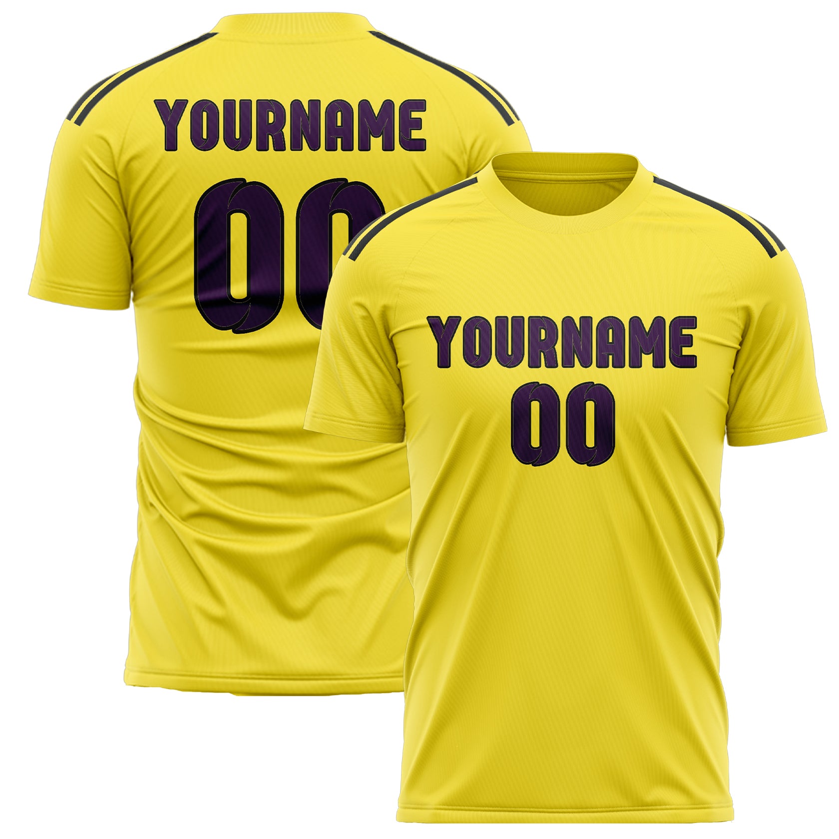 Benutzerdefiniertes Professionelles Blassgelb Lila Fußballtrikot