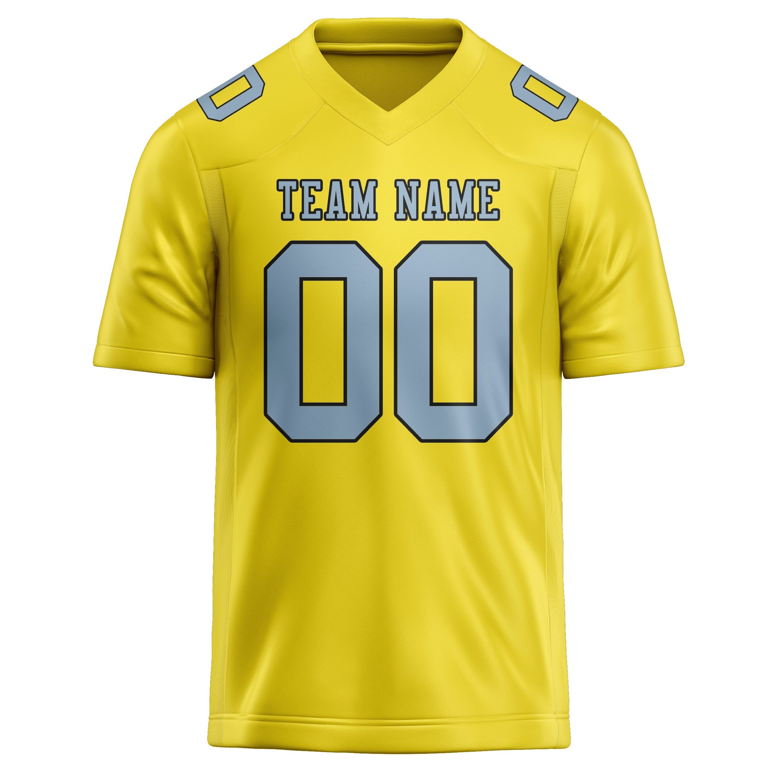 Maglia da rugby professionale personalizzata giallo pallido azzurro