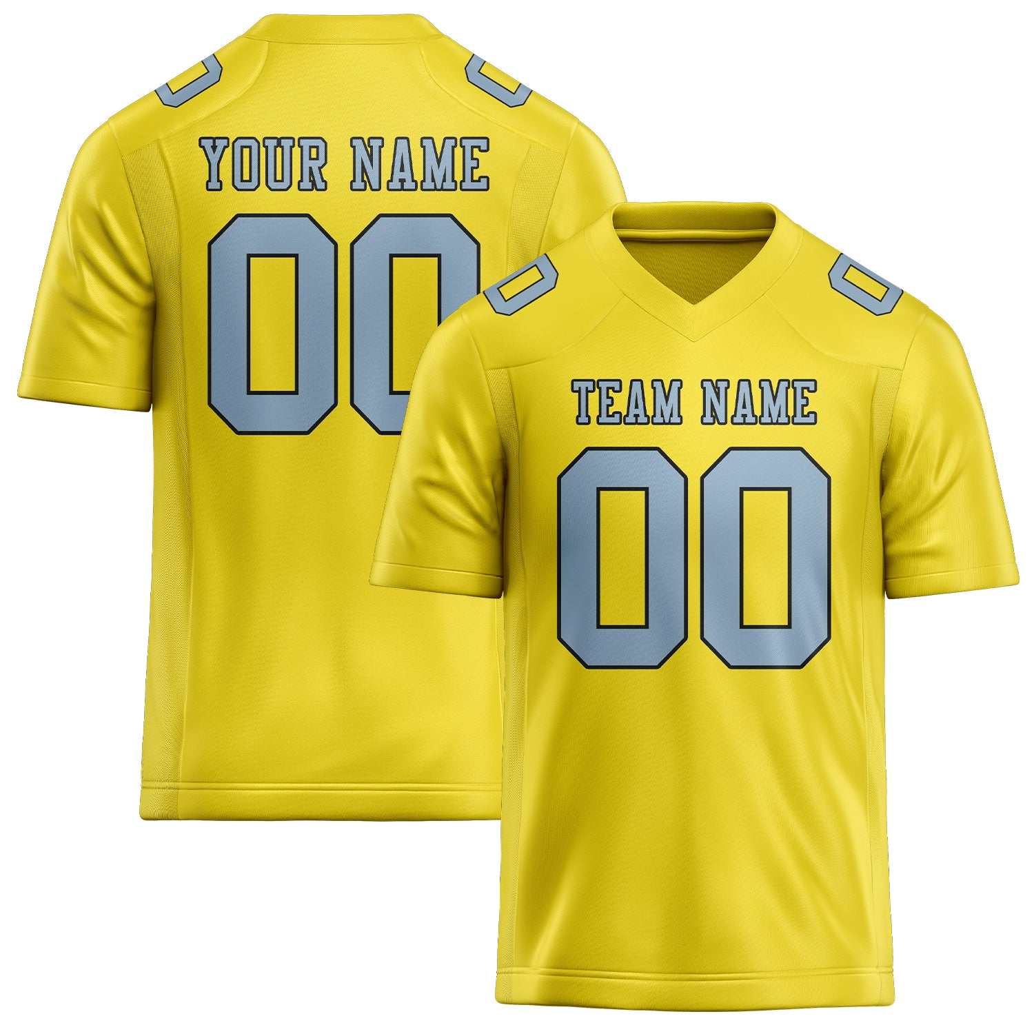 Maglia da rugby professionale personalizzata giallo pallido azzurro