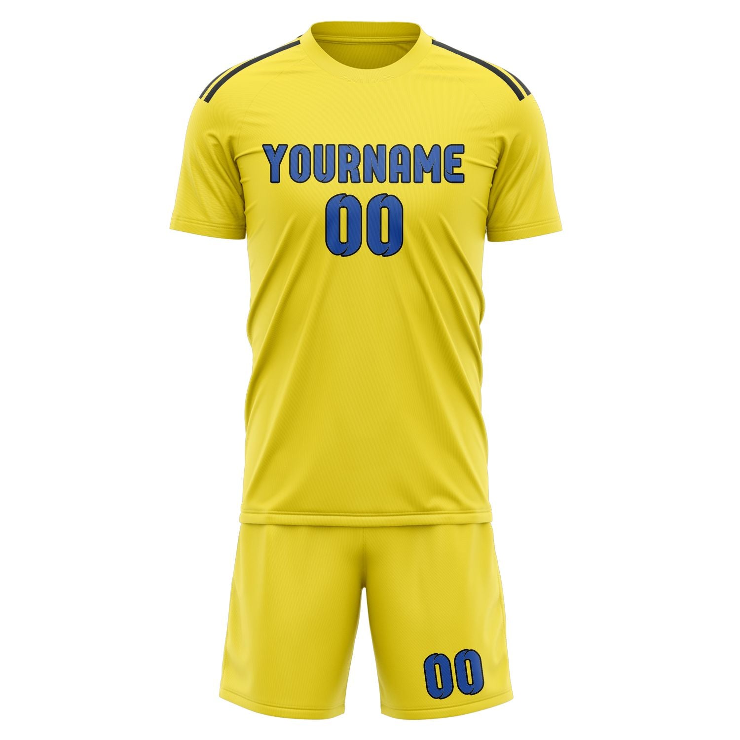 Maßgeschneidertes Professionelles Blassgelb Himmelblau Fußballtrikot-Set