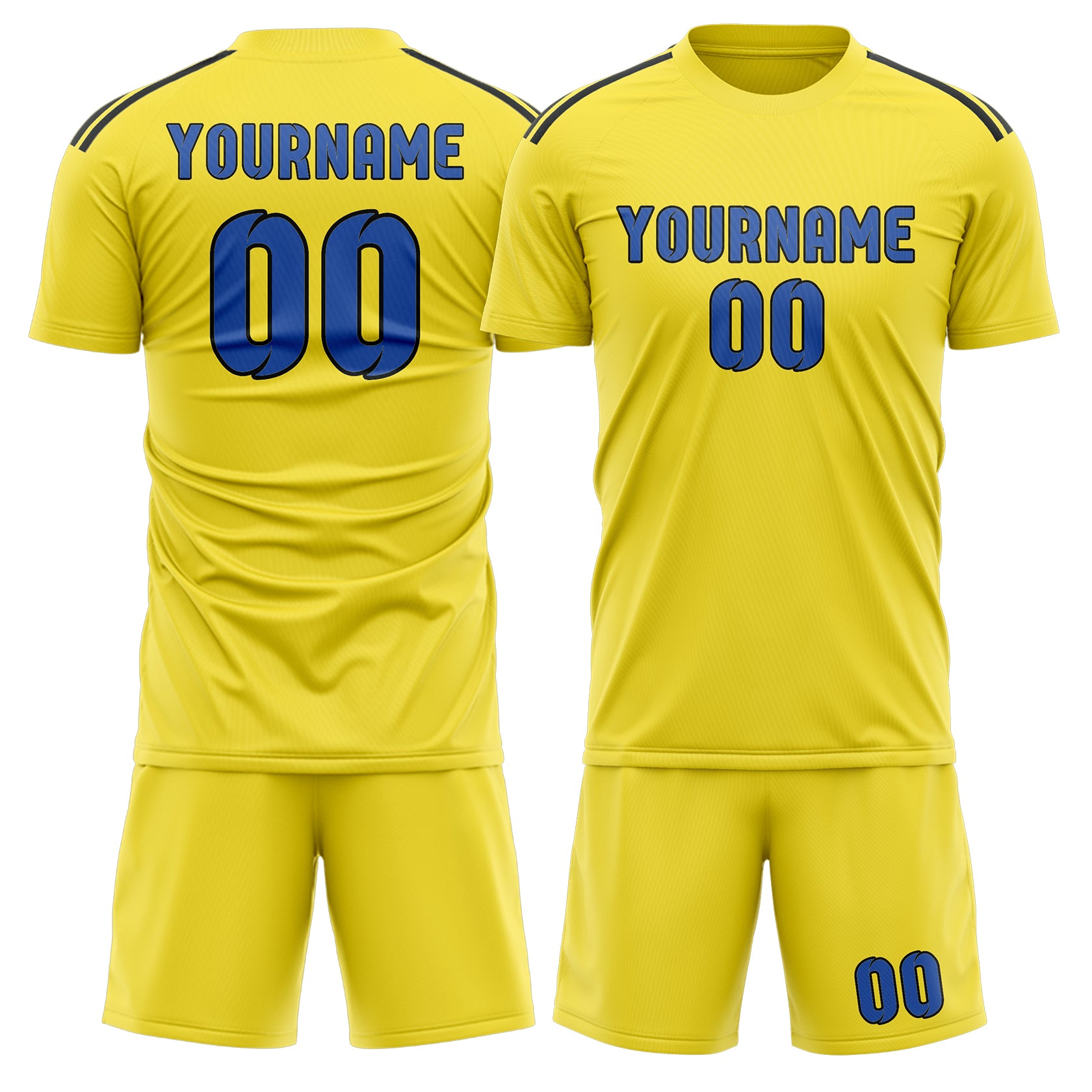 Maßgeschneidertes Professionelles Blassgelb Himmelblau Fußballtrikot-Set