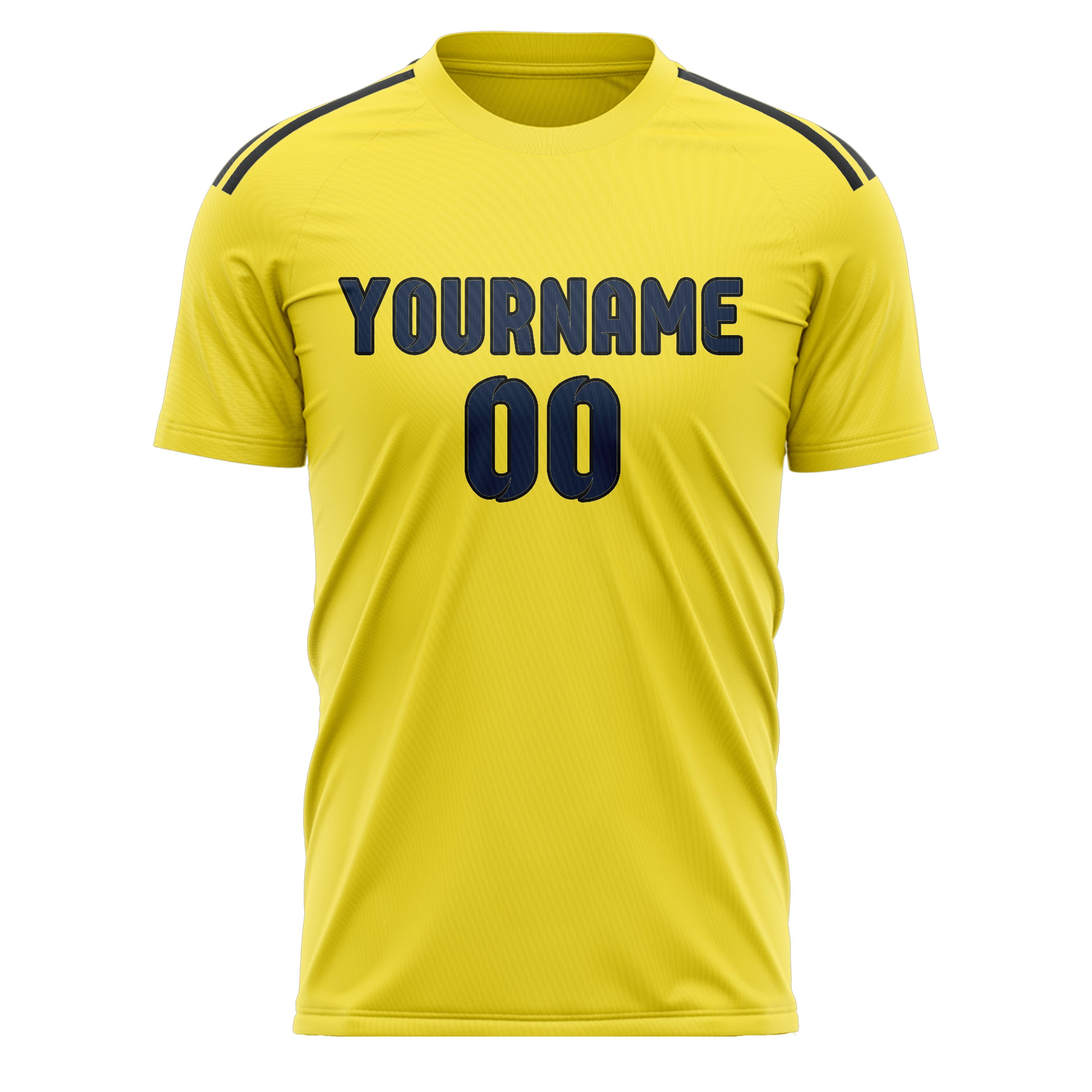 Benutzerdefiniertes Professionelles Blassgelb Marineblau Fußballtrikot