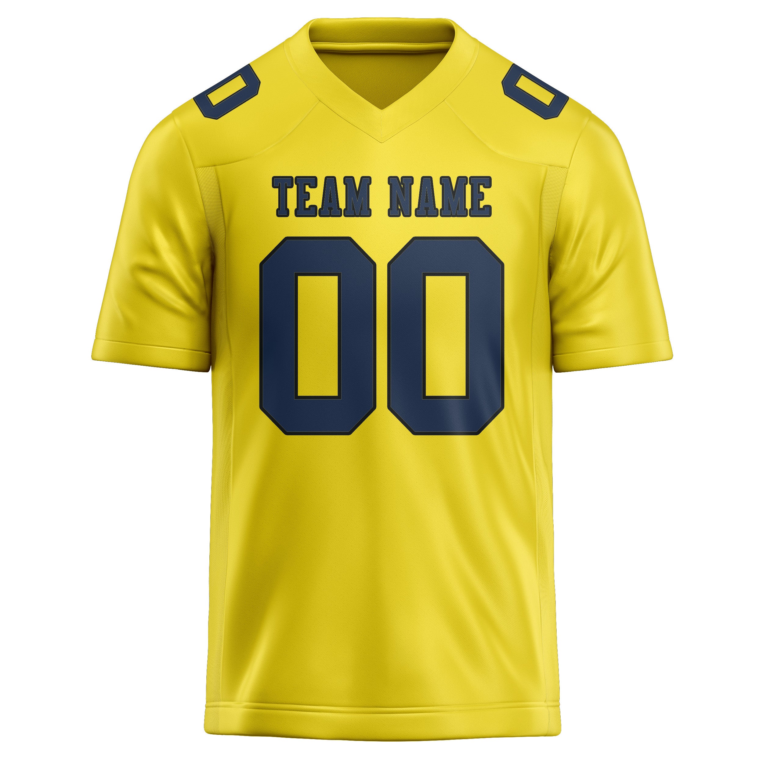 Maglia da rugby personalizzata professionale giallo pallido blu navy