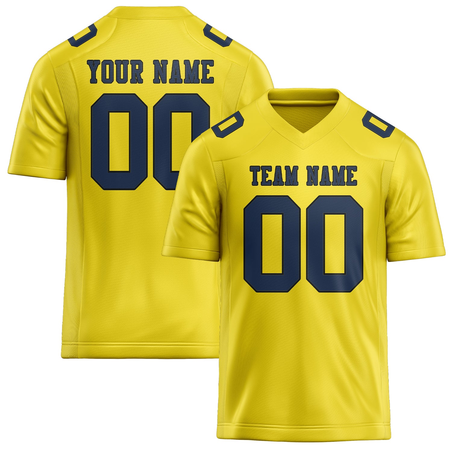 Maglia da rugby personalizzata professionale giallo pallido blu navy