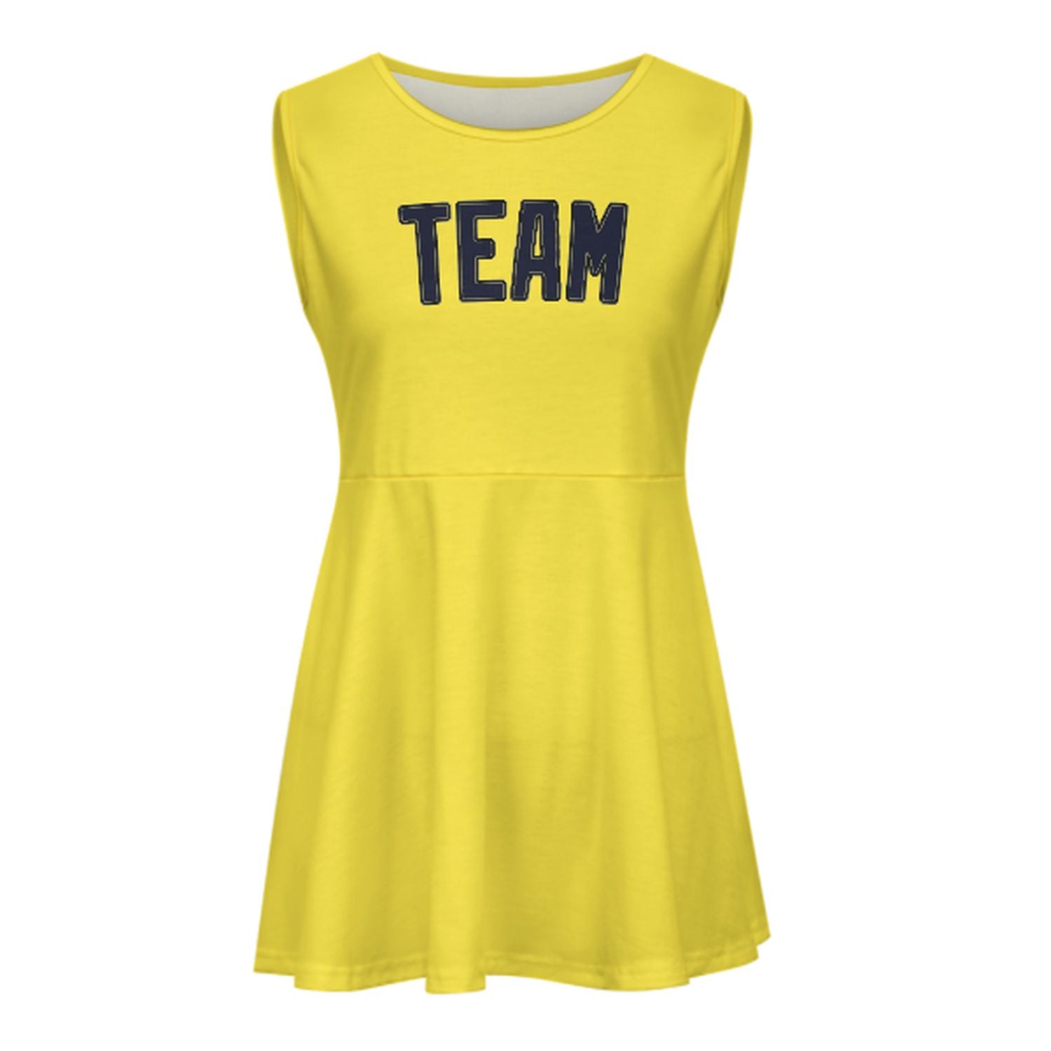Maßgeschneidertes Blassgelb Stahlblau Cheerleader-Kleid