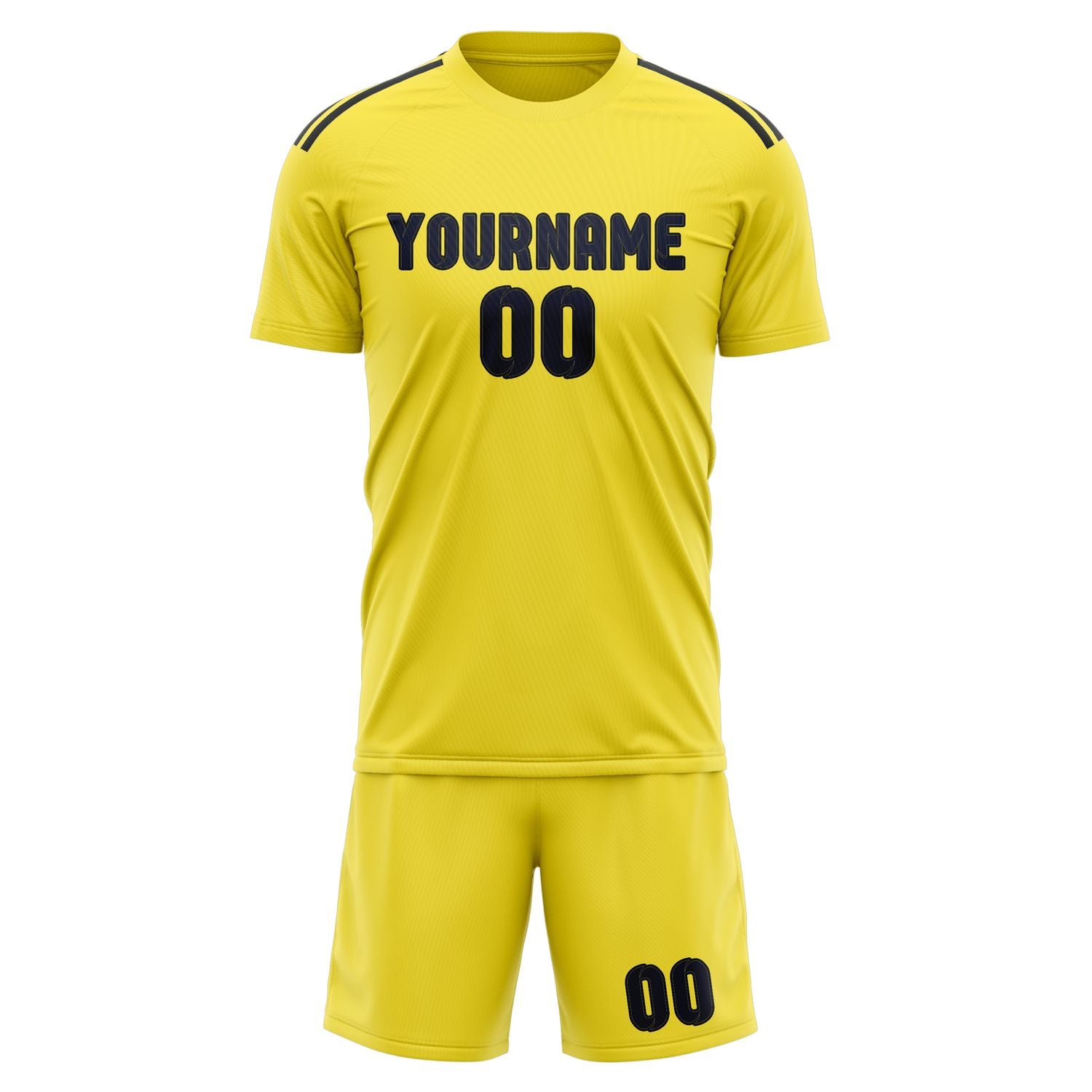 Maßgeschneidertes Professionelles Blassgelb Stahlblau Fußballtrikot-Set