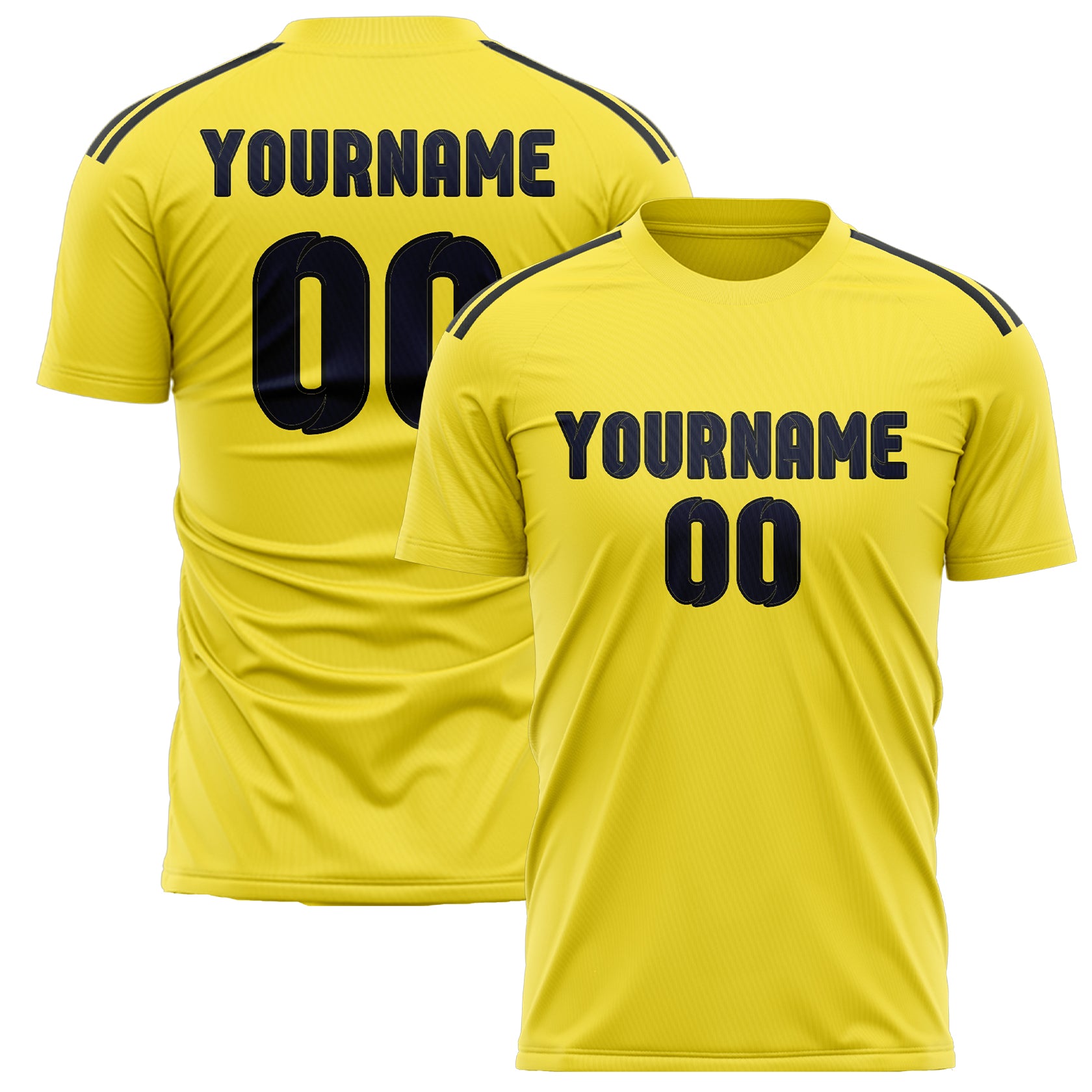 Benutzerdefiniertes Professionelles Blassgelb Stahlblau Fußballtrikot