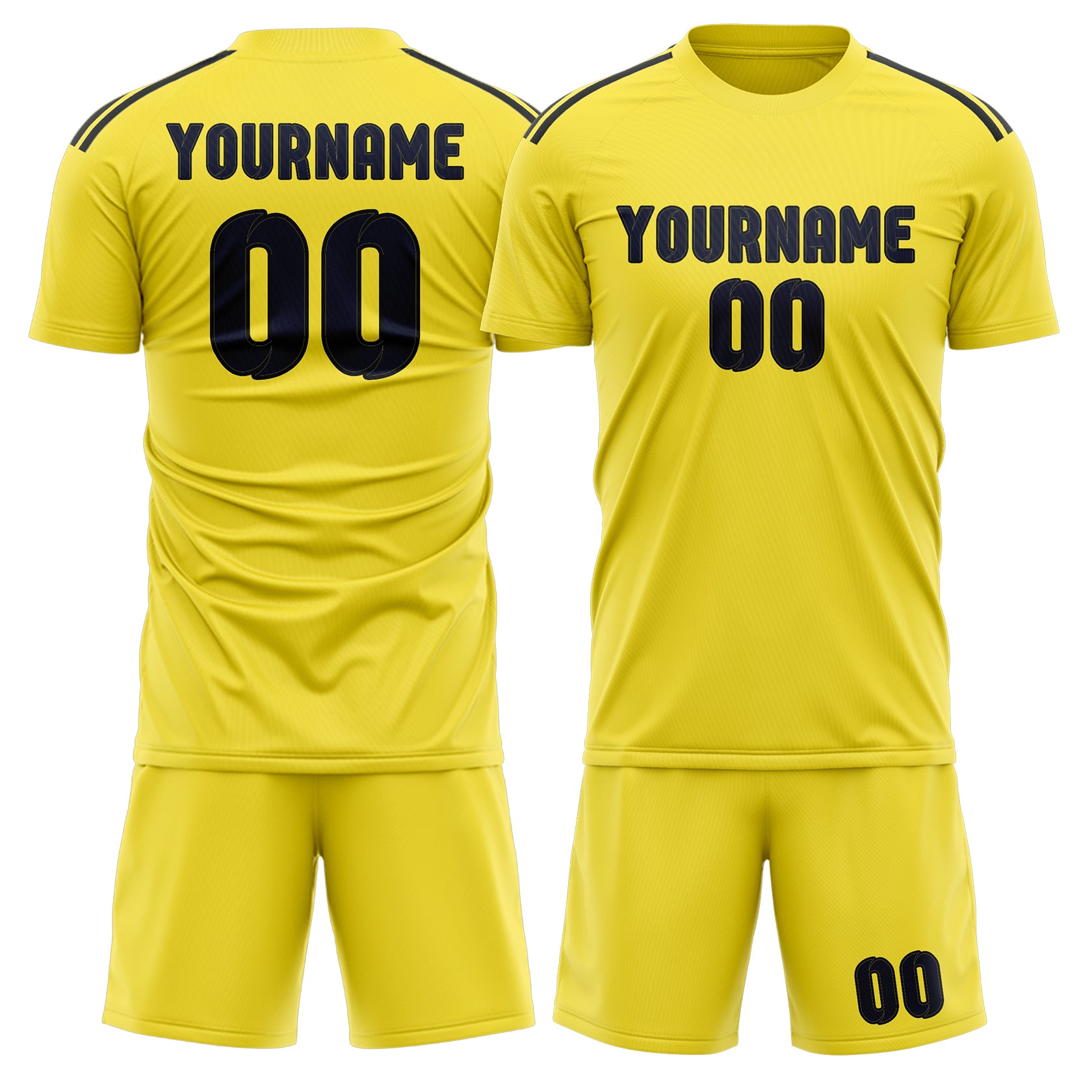 Maßgeschneidertes Professionelles Blassgelb Stahlblau Fußballtrikot-Set