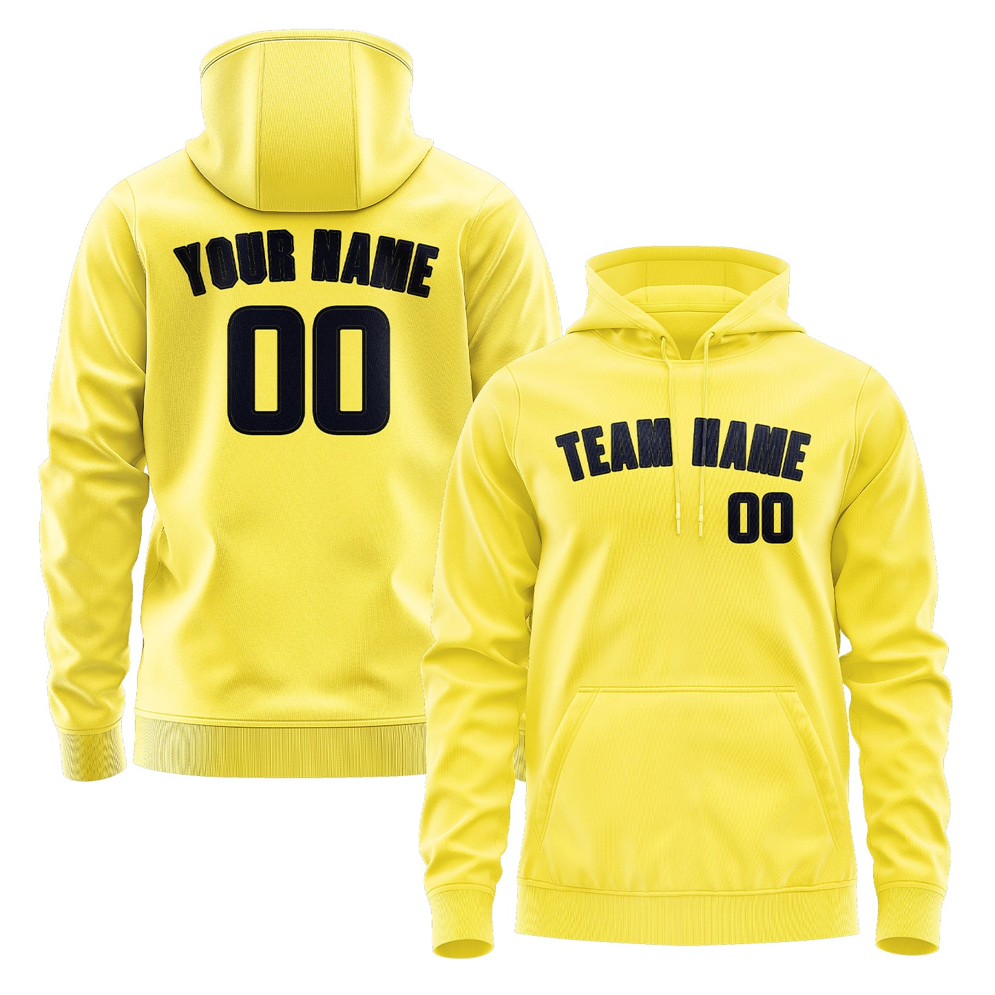 Maßgeschneidertes Blassgelb Stahlblau Hoodie