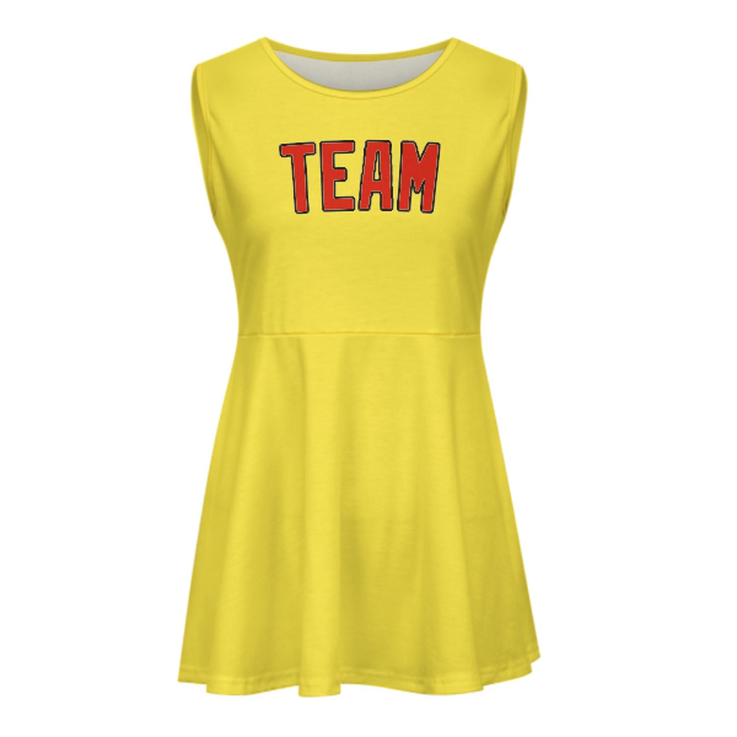 Maßgeschneidertes Blassgelb Orangerot Cheerleader-Kleid
