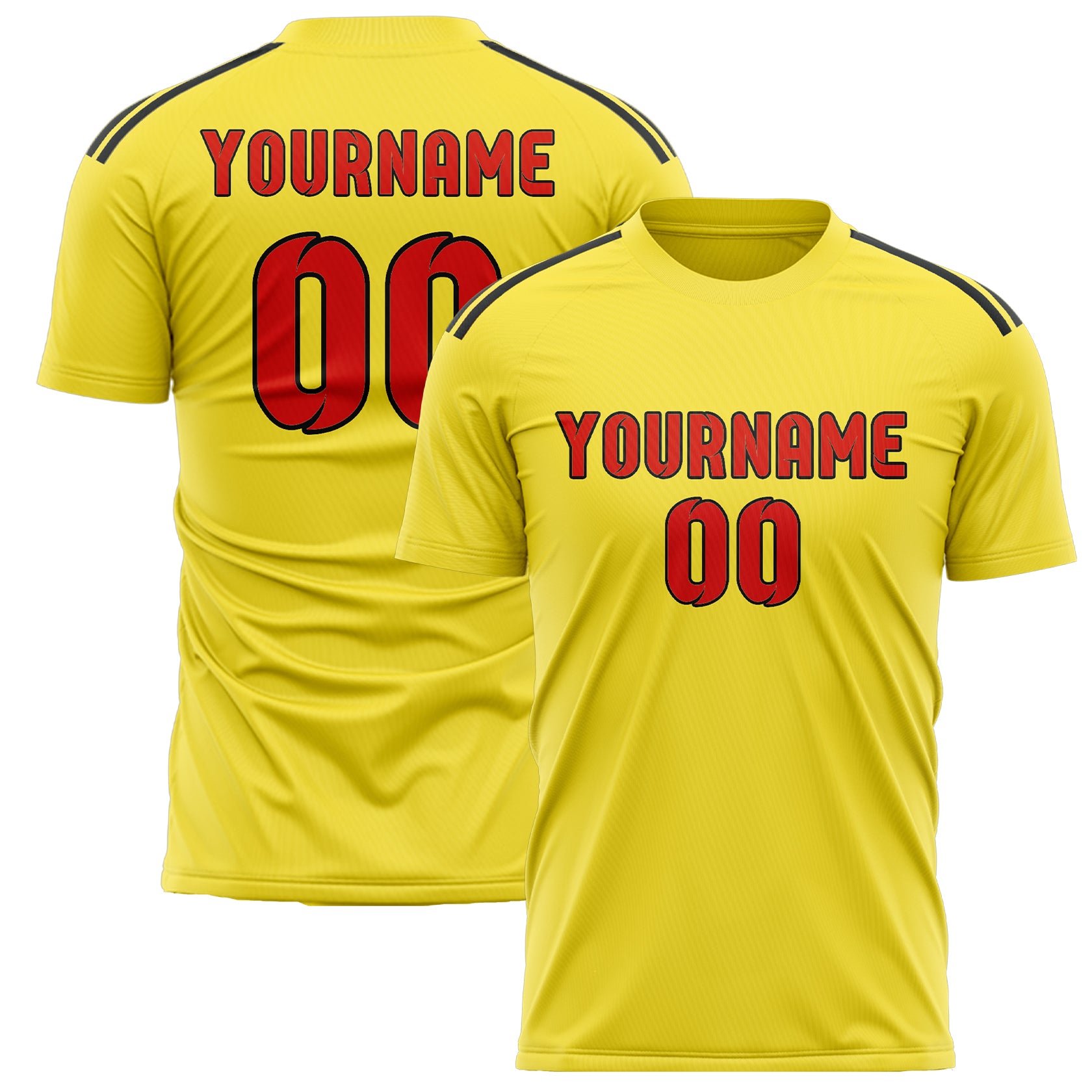 Benutzerdefiniertes Professionelles Blassgelb Orangerot Fußballtrikot