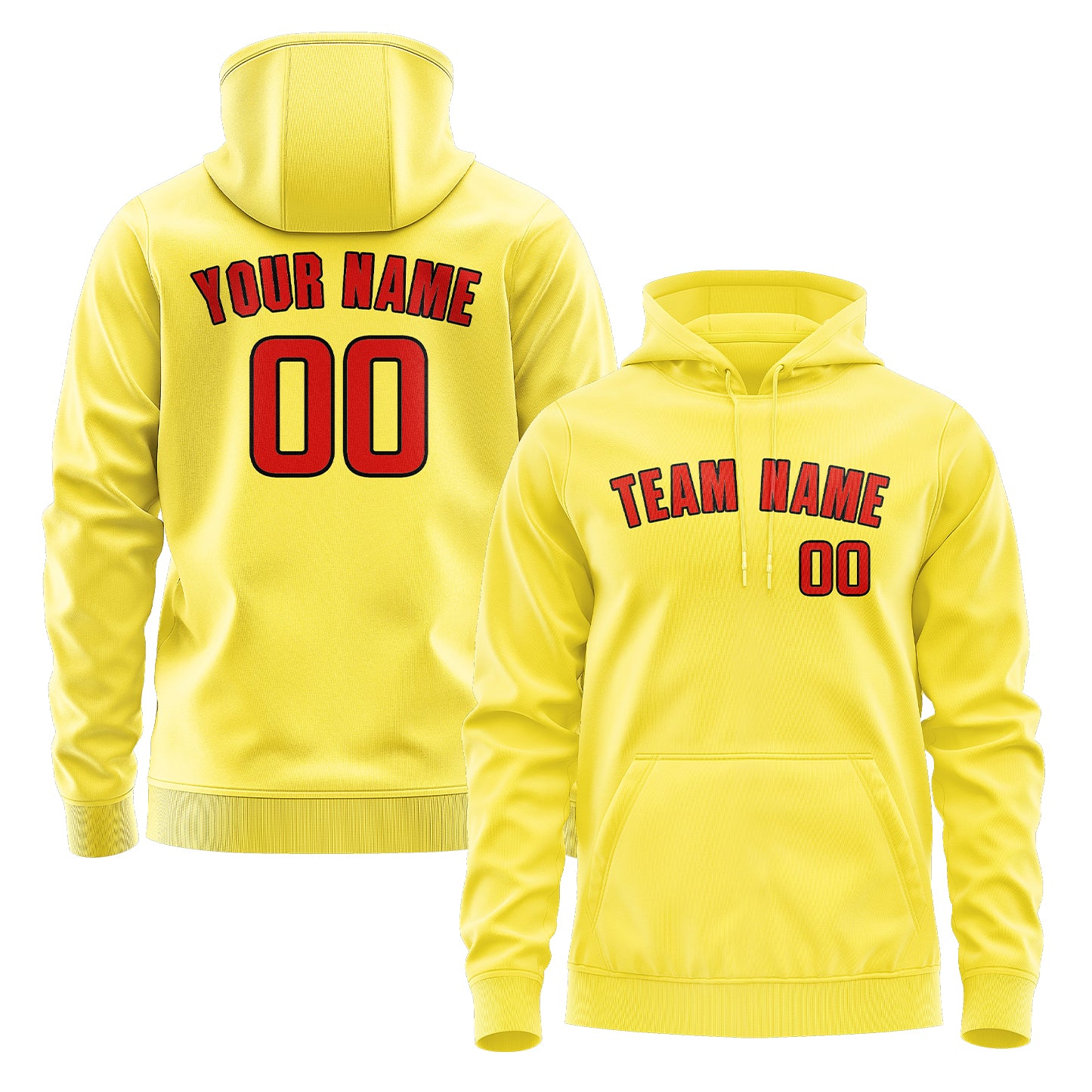 Maßgeschneidertes Blassgelb Orangerot Hoodie