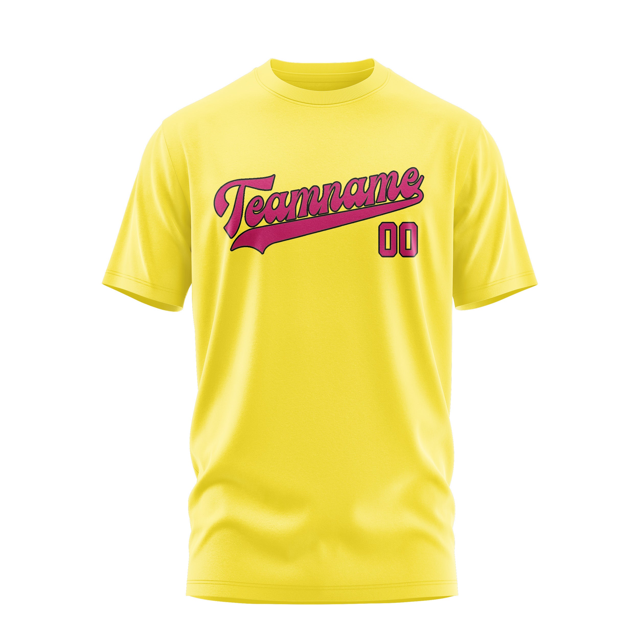 Maßgeschneidertes Blassgelb Rosarot T-Shirt